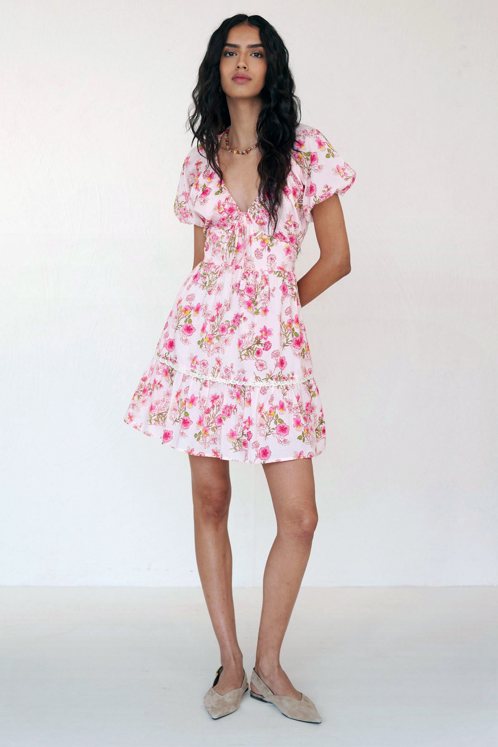 Artemis Mini Dress Burdock Peony