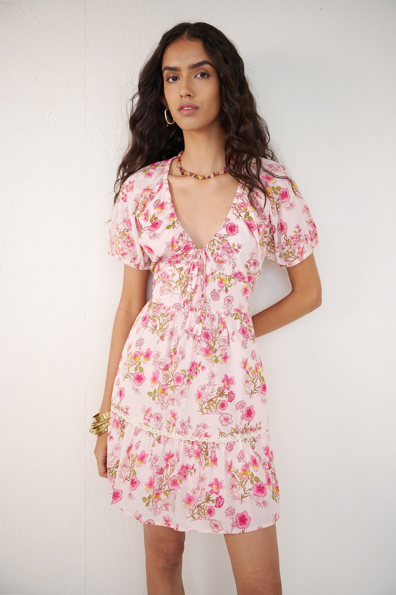 Artemis Mini Dress Burdock Peony