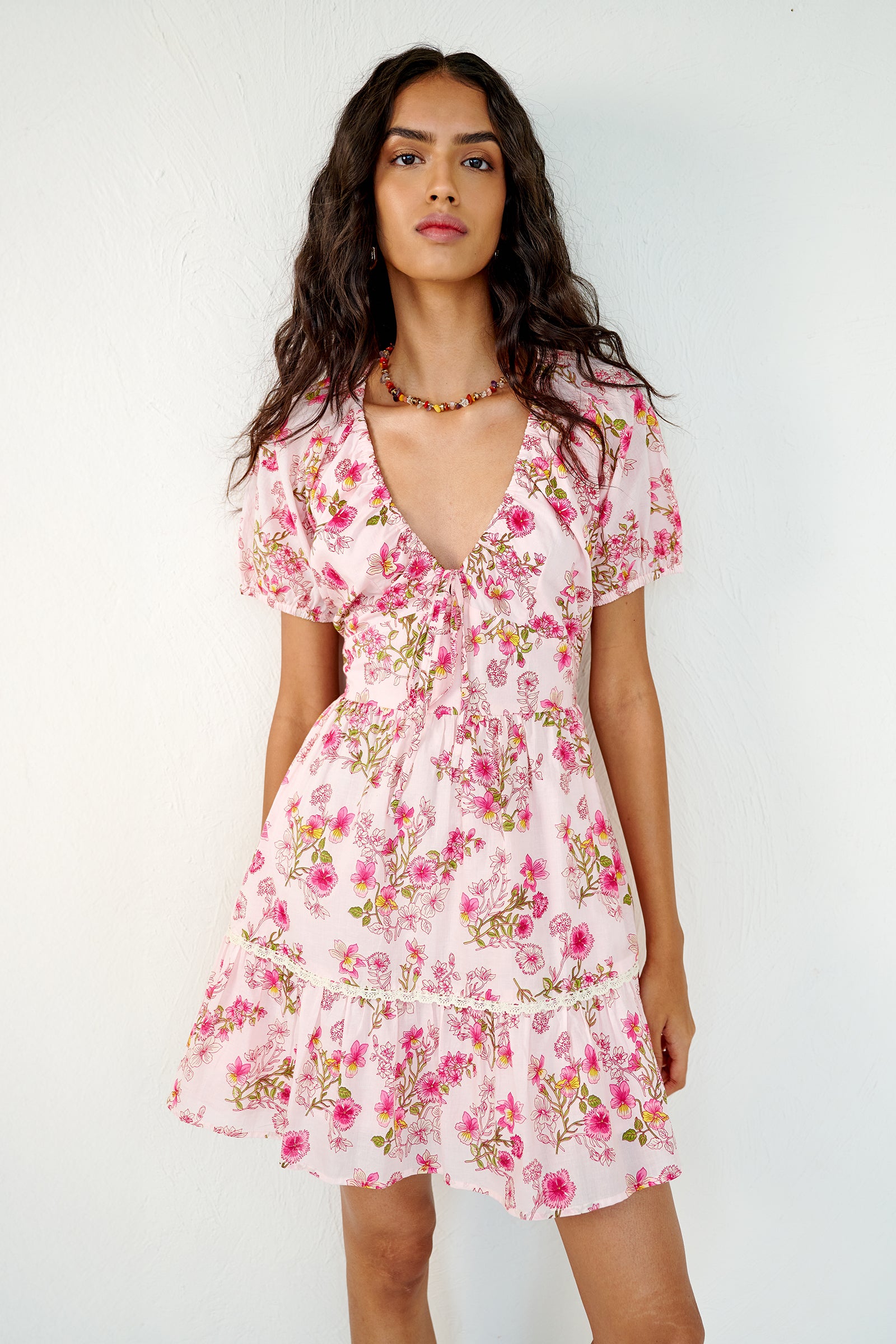 Artemis Mini Dress Burdock Peony