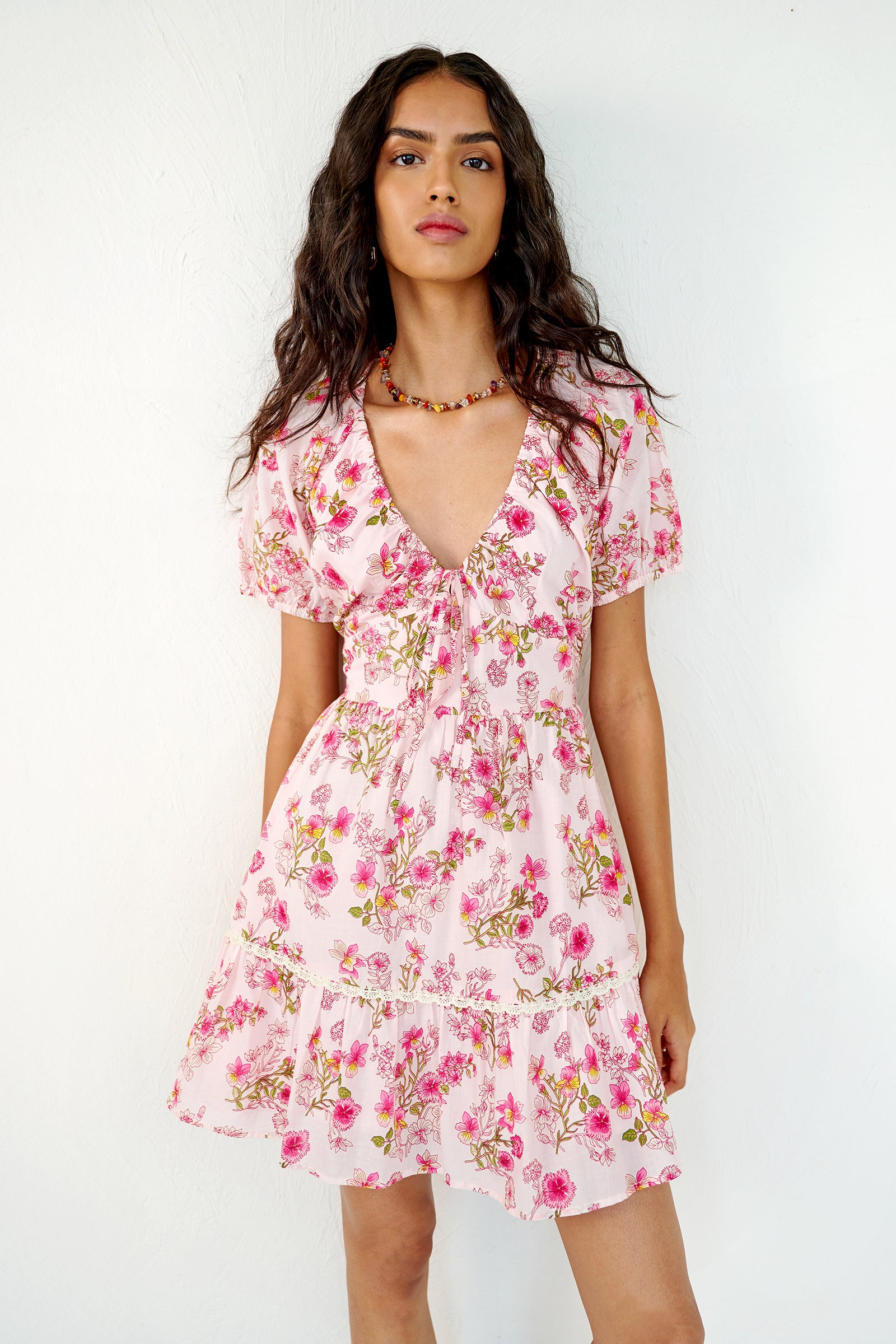 Artemis Mini Dress Burdock Peony