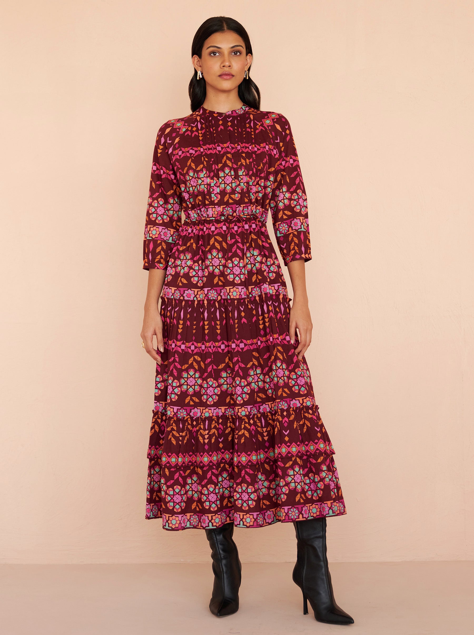 Bazaar Dress Tapestry Rhubarb