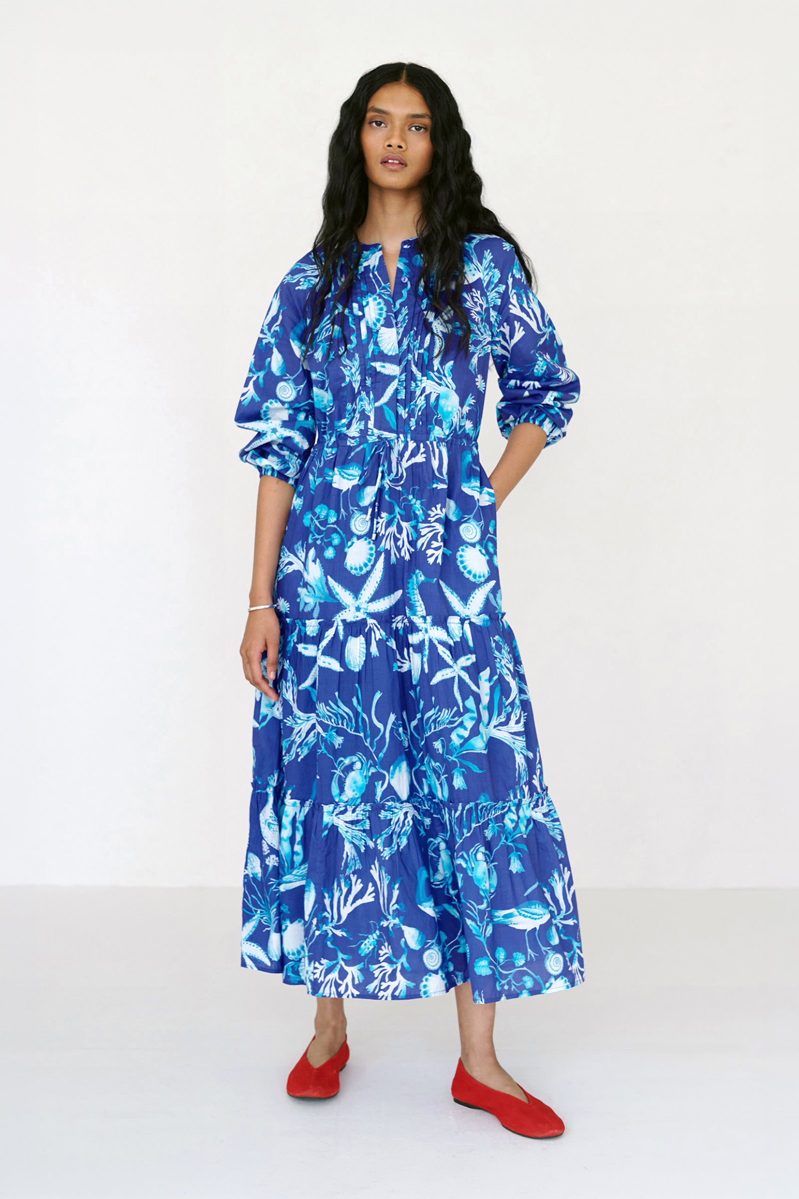 cyan green dress Cyan Wrap Off Shoulder Satin Hi-Lo Formal Dress main image 1
