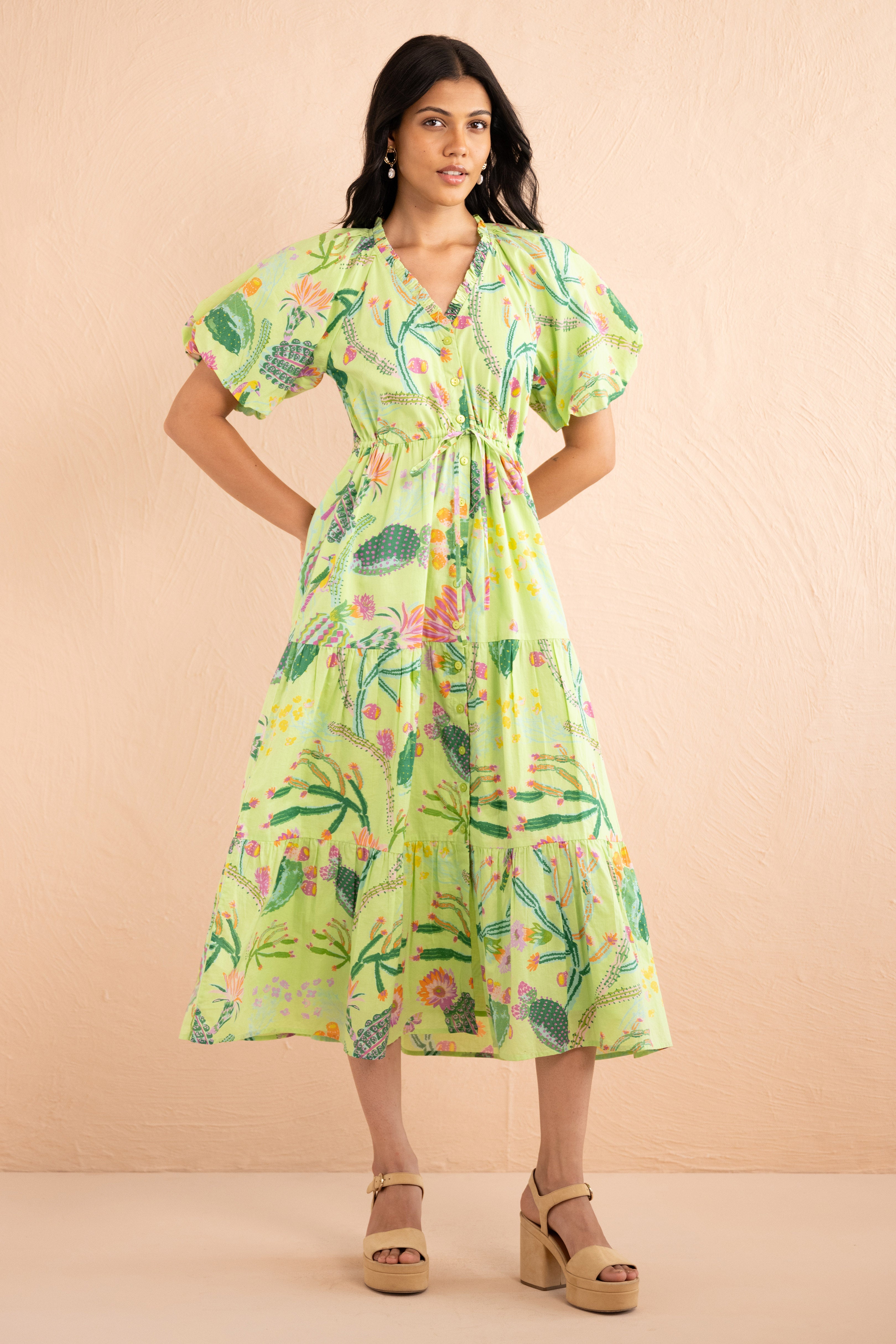 Poppy Dress Calypso Cacti Jade Poppy Dress Calypso Cacti Jade