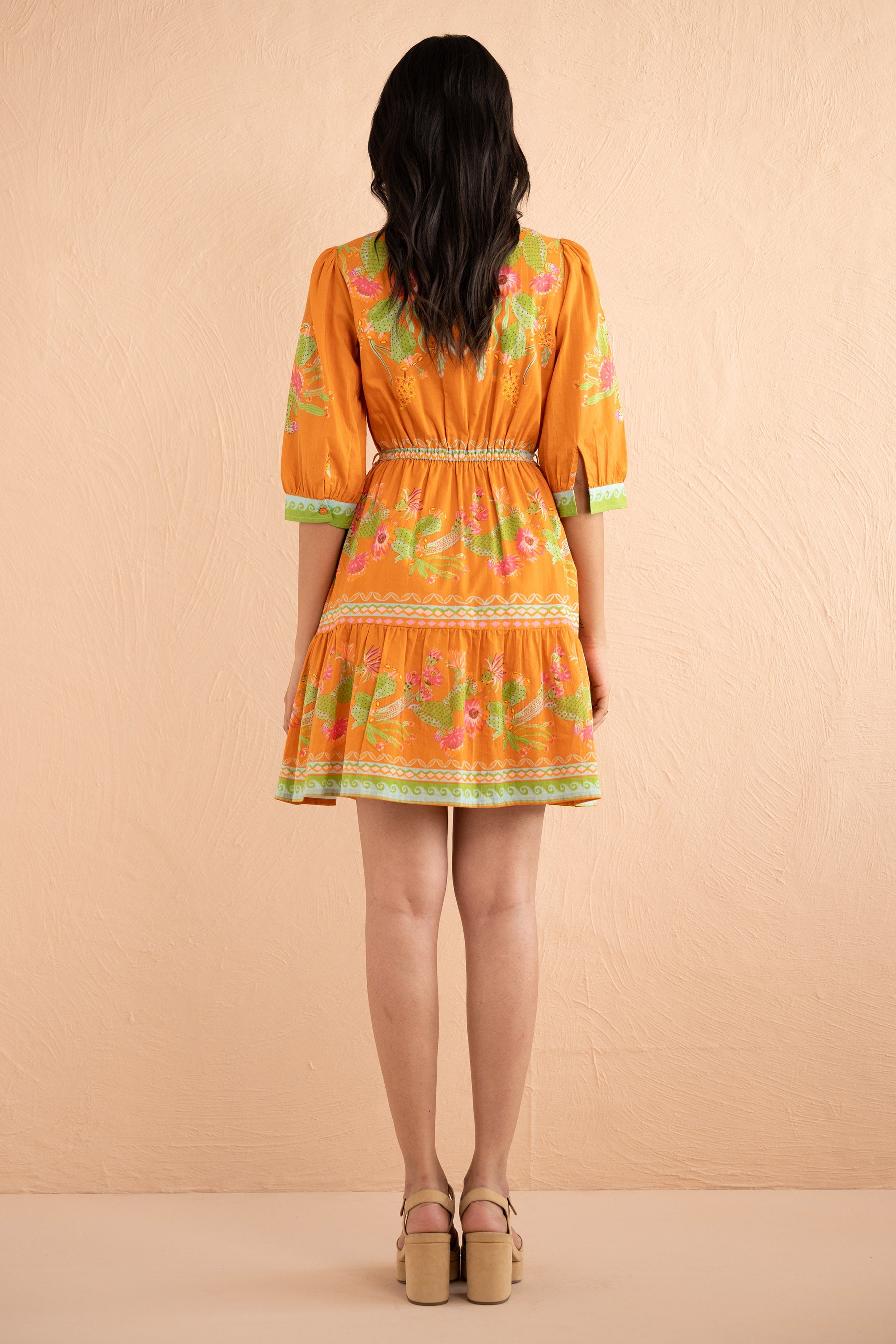 Gizela Dress Calypso Cacti Caramel Gizela Dress Calypso Cacti Caramel