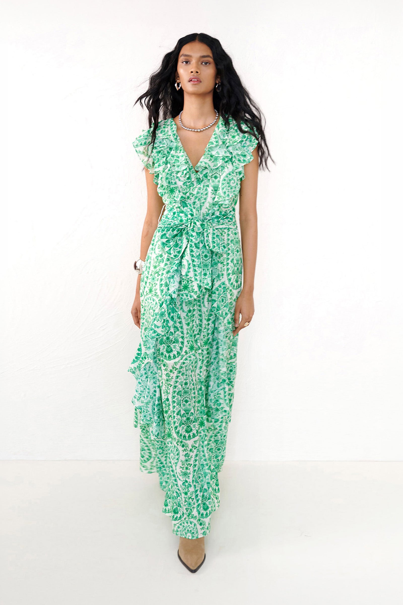 slim fit dress slacks Beatrice Dress Paisley Swirl Nymph - Romantic Full-Length Dress