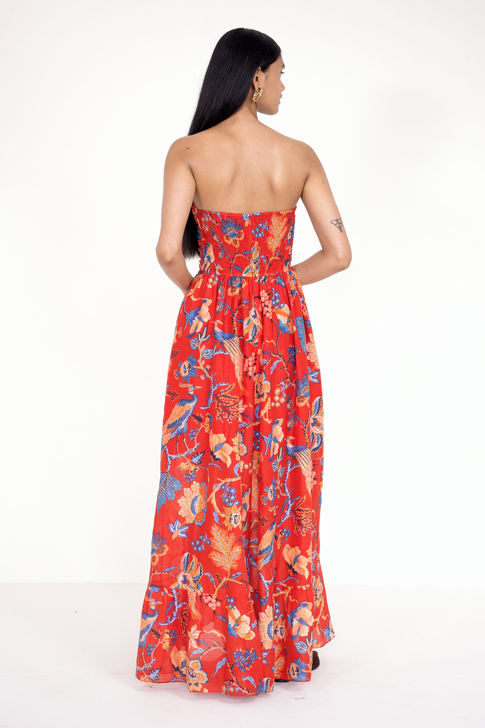 Bella Dress Chintz Carmine