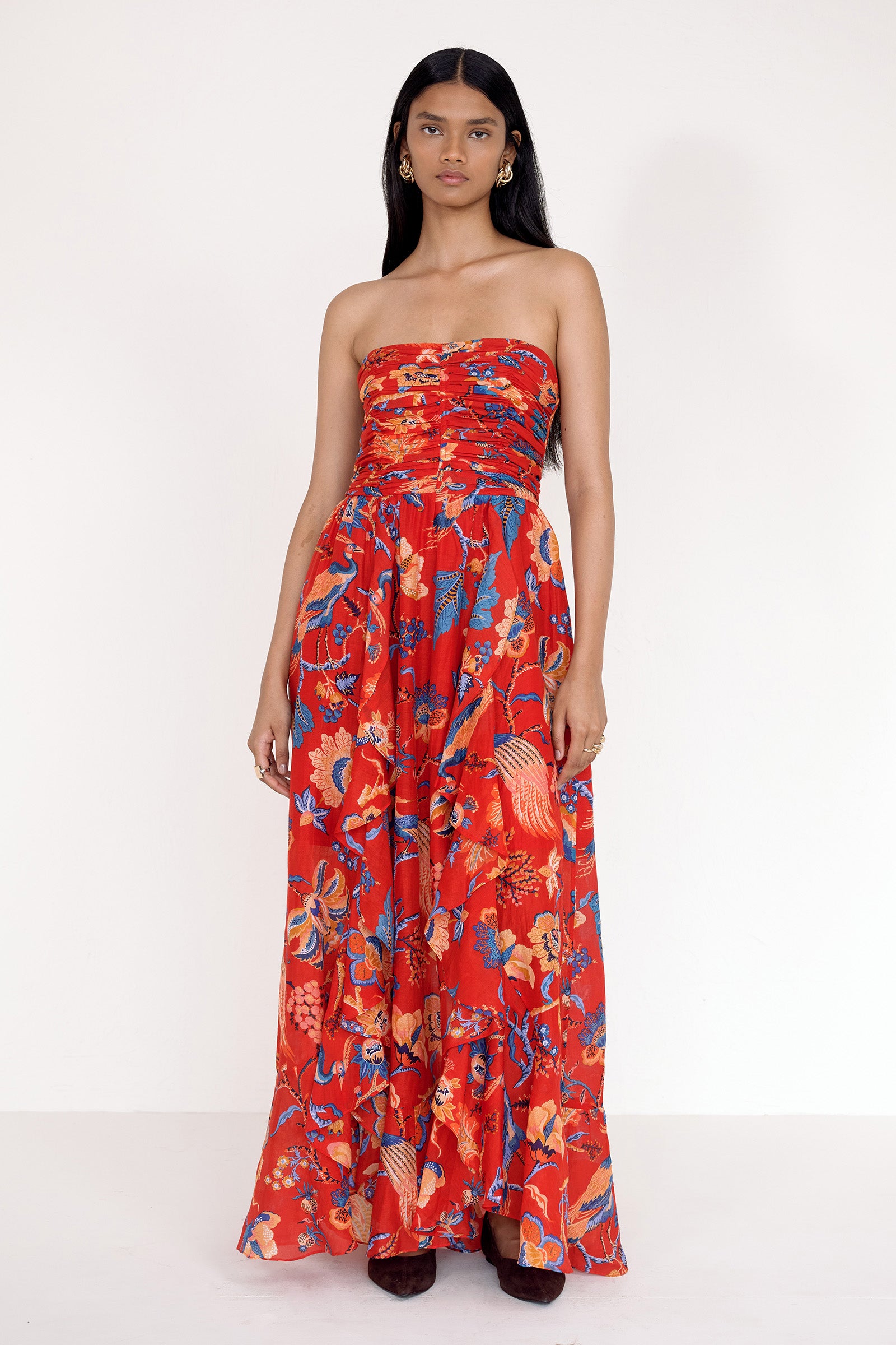 Bella Dress Chintz Carmine