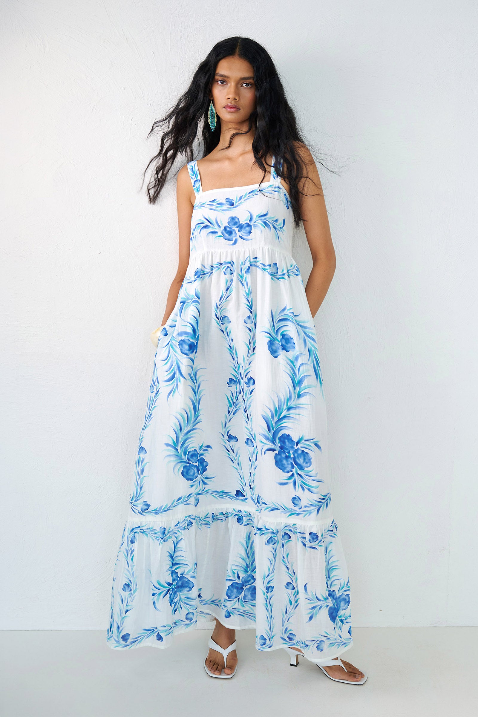 Daniella Dress Bagh Bouquet Cyan