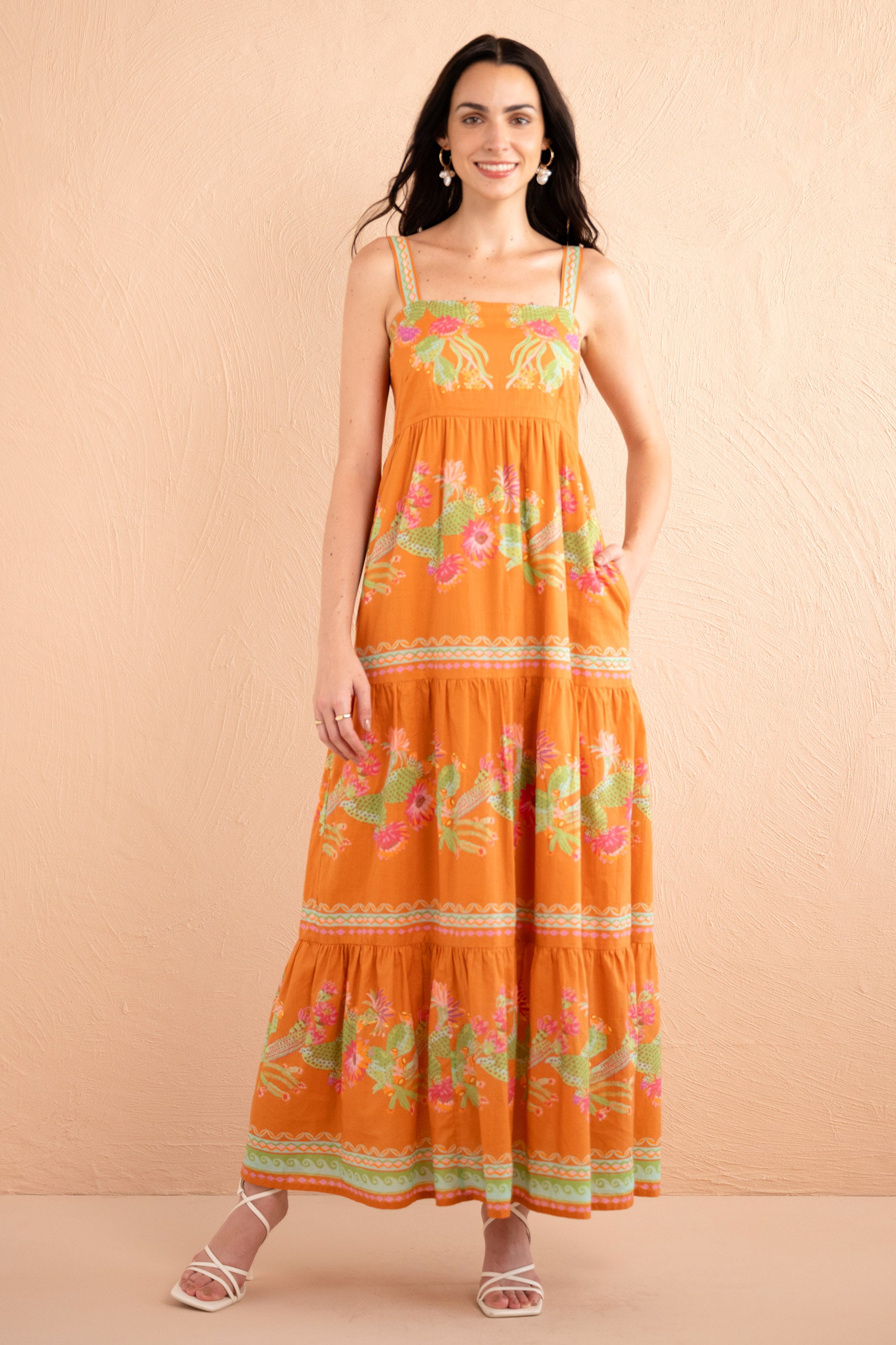 Daniella Dress Calypso Cacti Caramel Daniella Dress Calypso Cacti Caramel