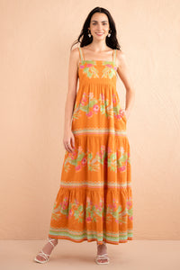 Daniella Dress Calypso Cacti Caramel Daniella Dress Calypso Cacti Caramel