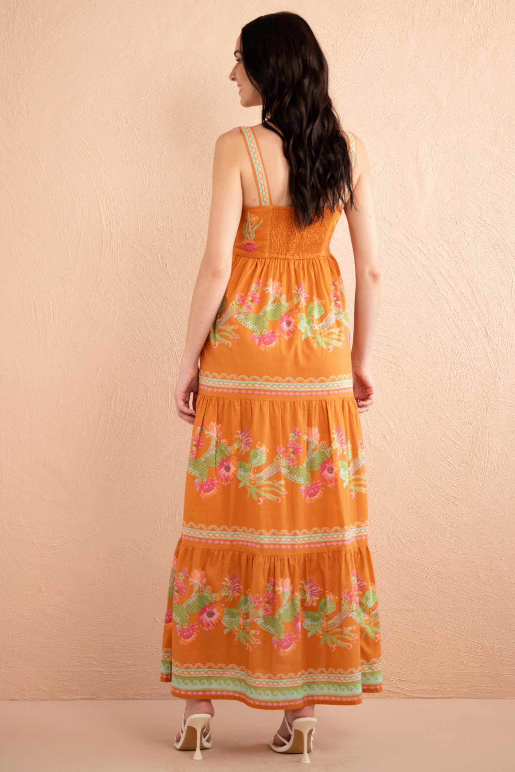 Daniella Dress Calypso Cacti Caramel Daniella Dress Calypso Cacti Caramel