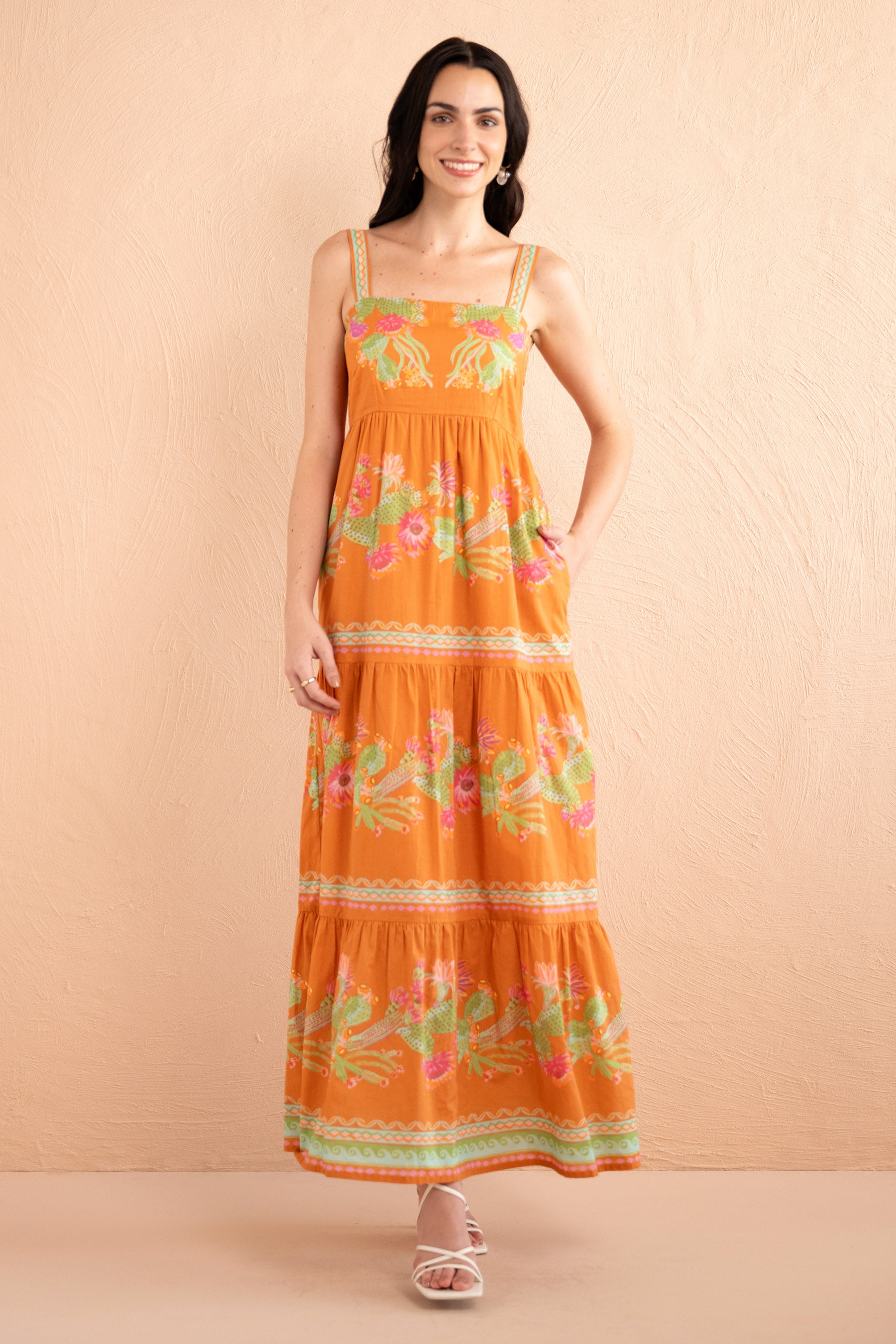 Daniella Dress Calypso Cacti Caramel Daniella Dress Calypso Cacti Caramel