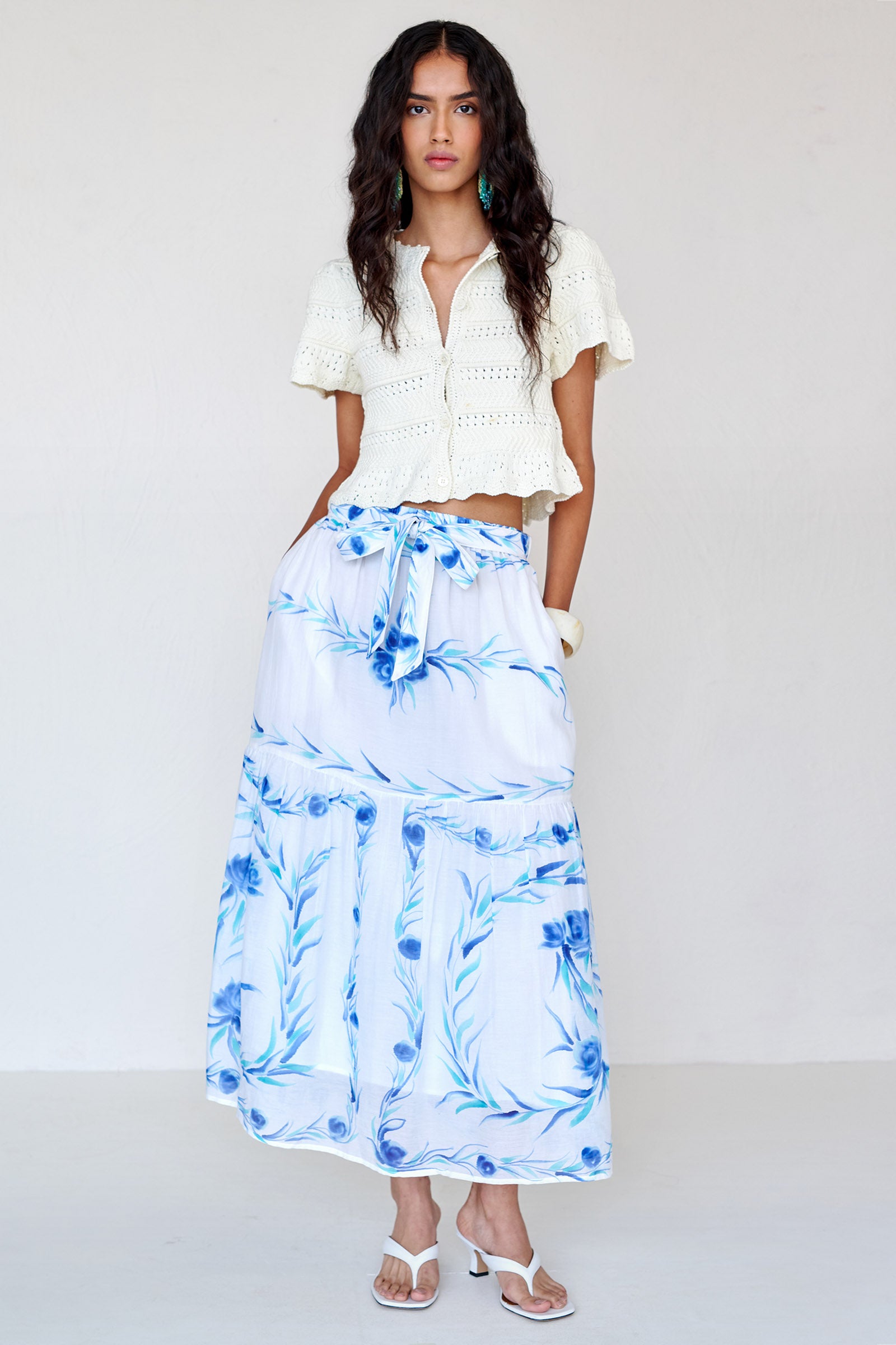 Flora Skirt Bagh Bouquet Cyan