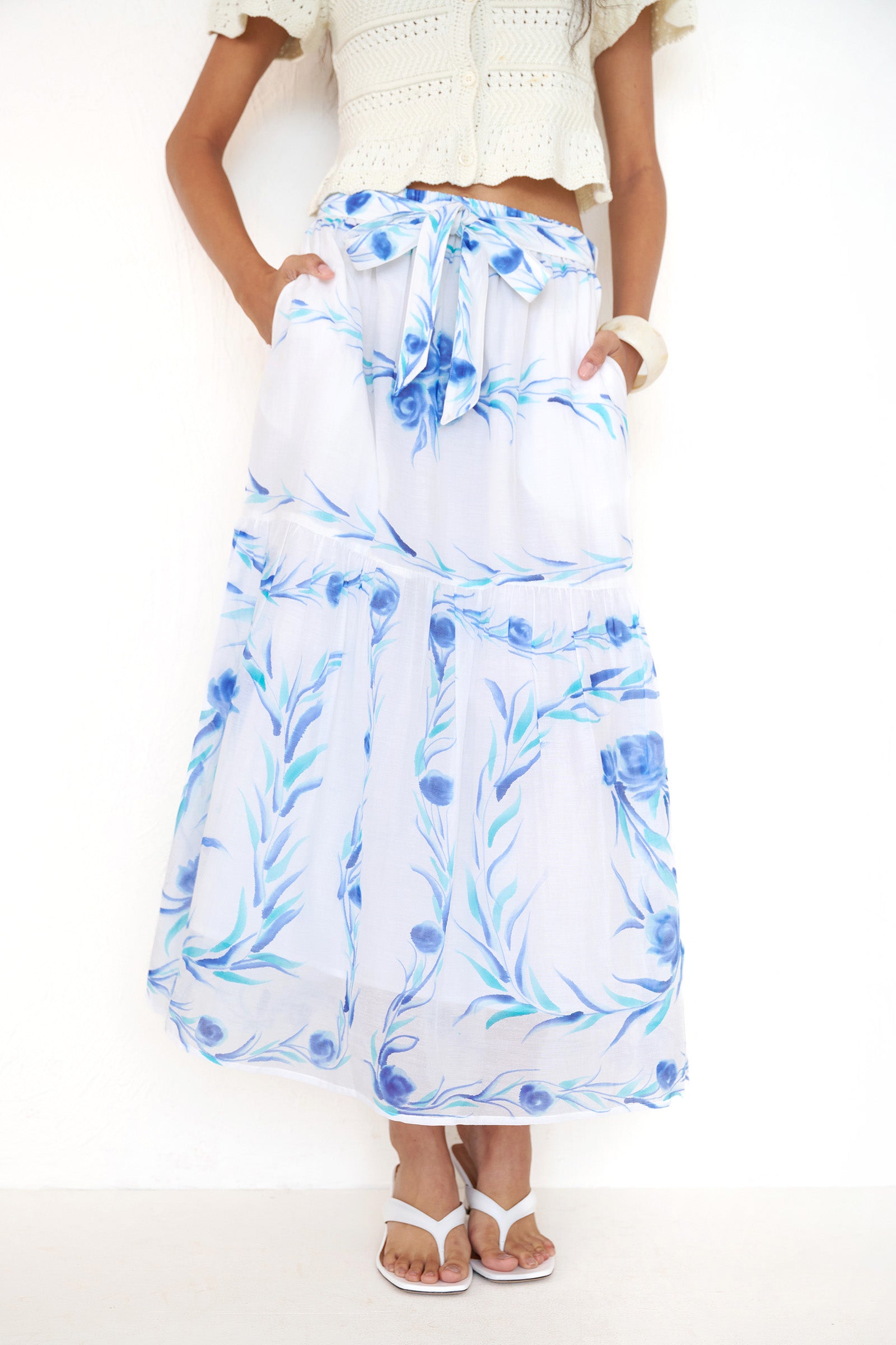 Flora Skirt Bagh Bouquet Cyan