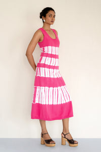 Genoa Tie Dye Dress Fuchsia Genoa Tie Dye Dress Fuchsia