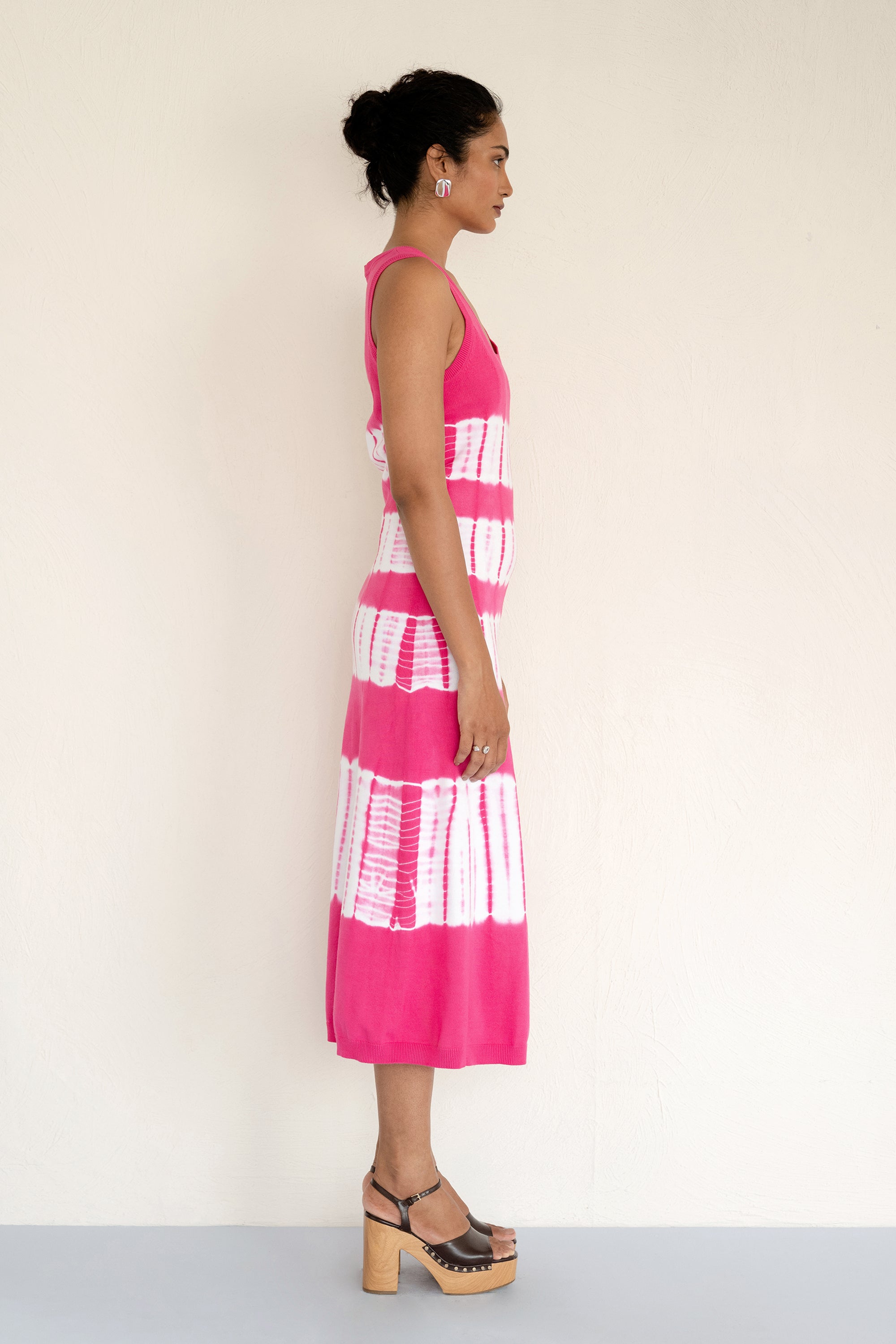 Genoa Tie Dye Dress Fuchsia Genoa Tie Dye Dress Fuchsia