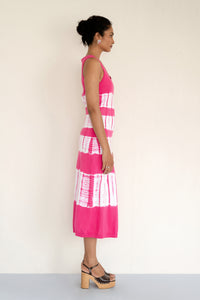 Genoa Tie Dye Dress Fuchsia Genoa Tie Dye Dress Fuchsia