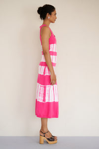 Genoa Tie Dye Dress Fuchsia Genoa Tie Dye Dress Fuchsia