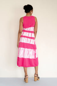 Genoa Tie Dye Dress Fuchsia Genoa Tie Dye Dress Fuchsia