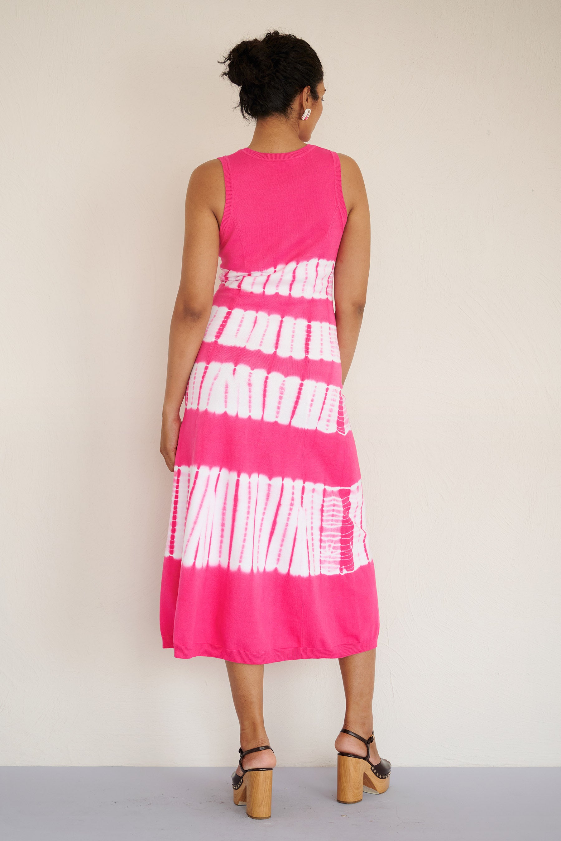 Genoa Tie Dye Dress Fuchsia Genoa Tie Dye Dress Fuchsia
