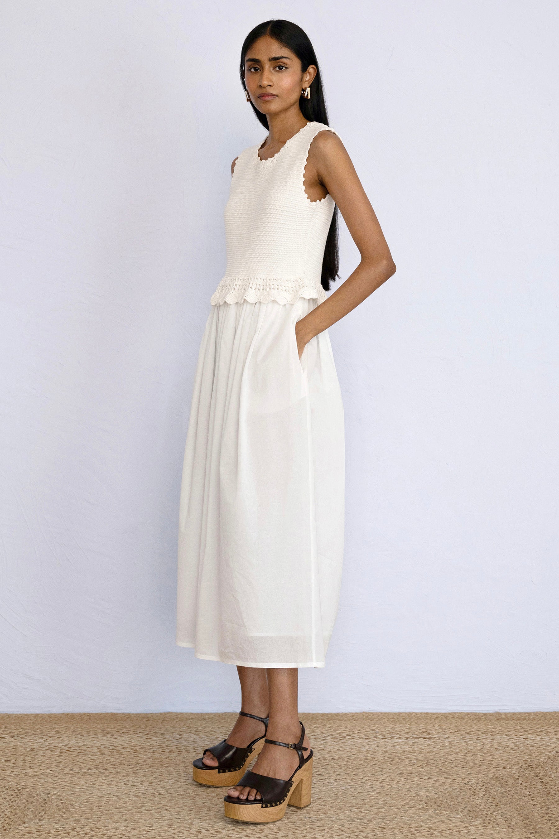 Heather Crochet Dress Ivory - Hand-Crocheted Maxi Dress