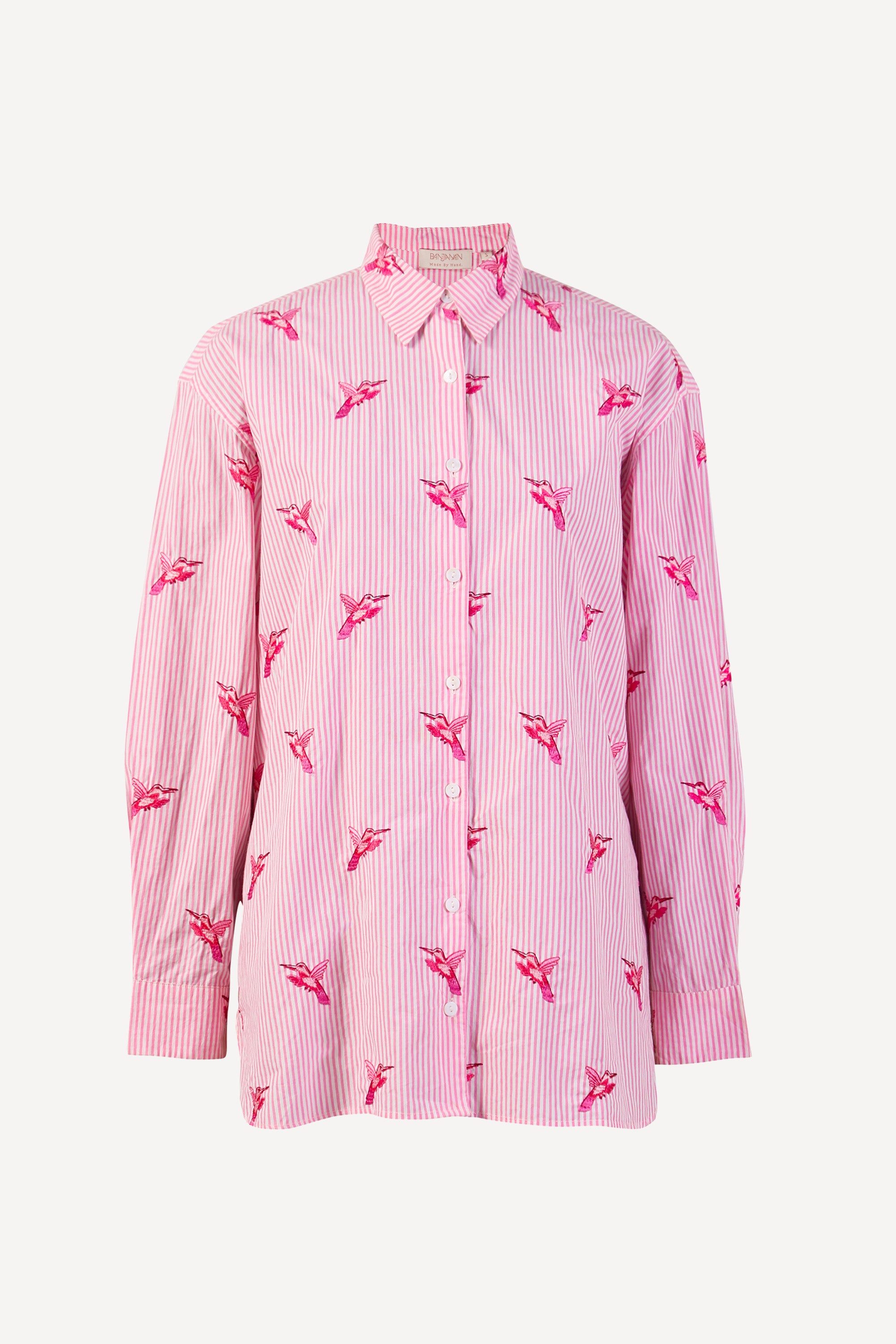Jamie Shirt Embroidery Hummingbird