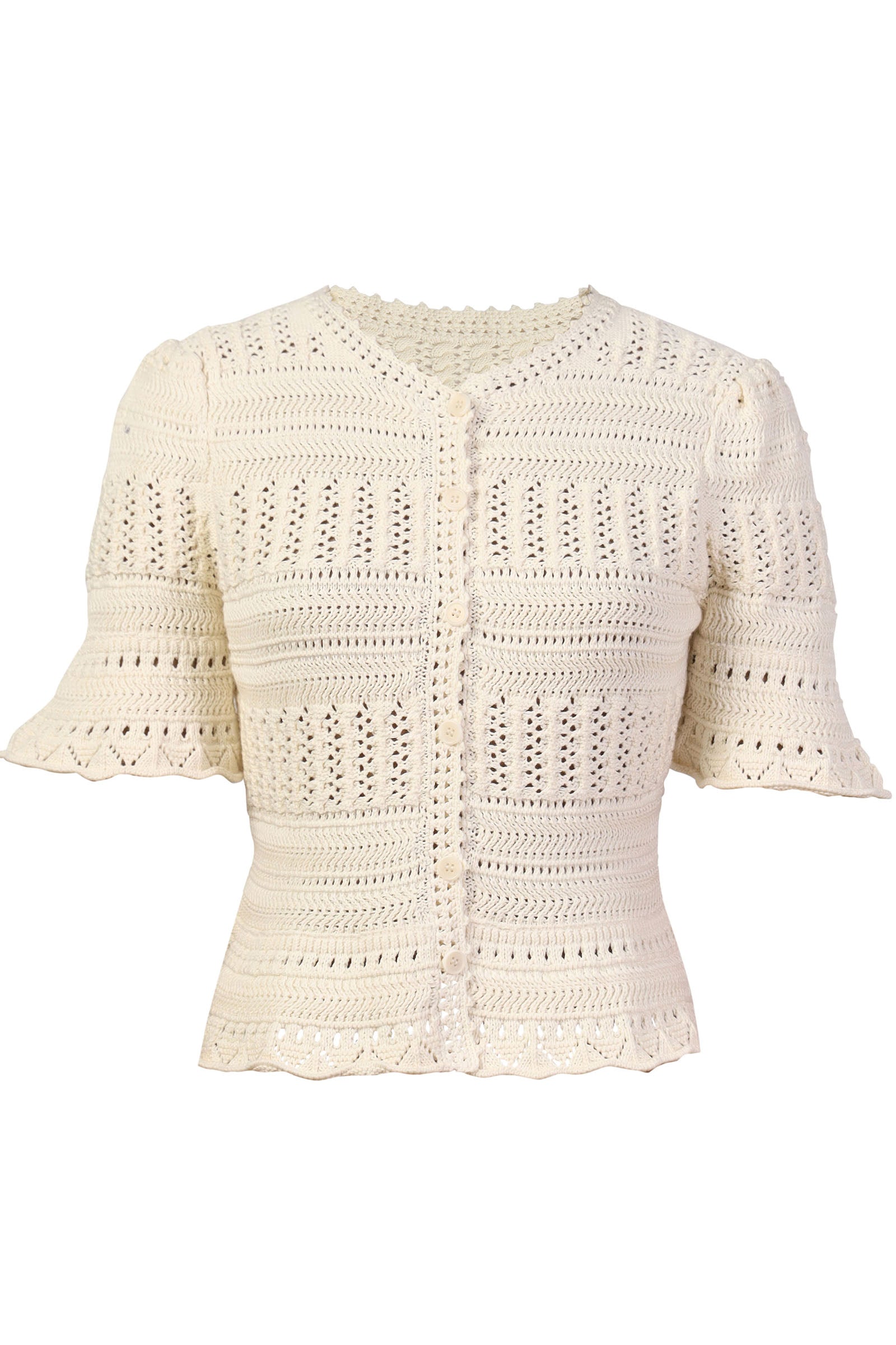 Laura Crochet Cardigan Ivory