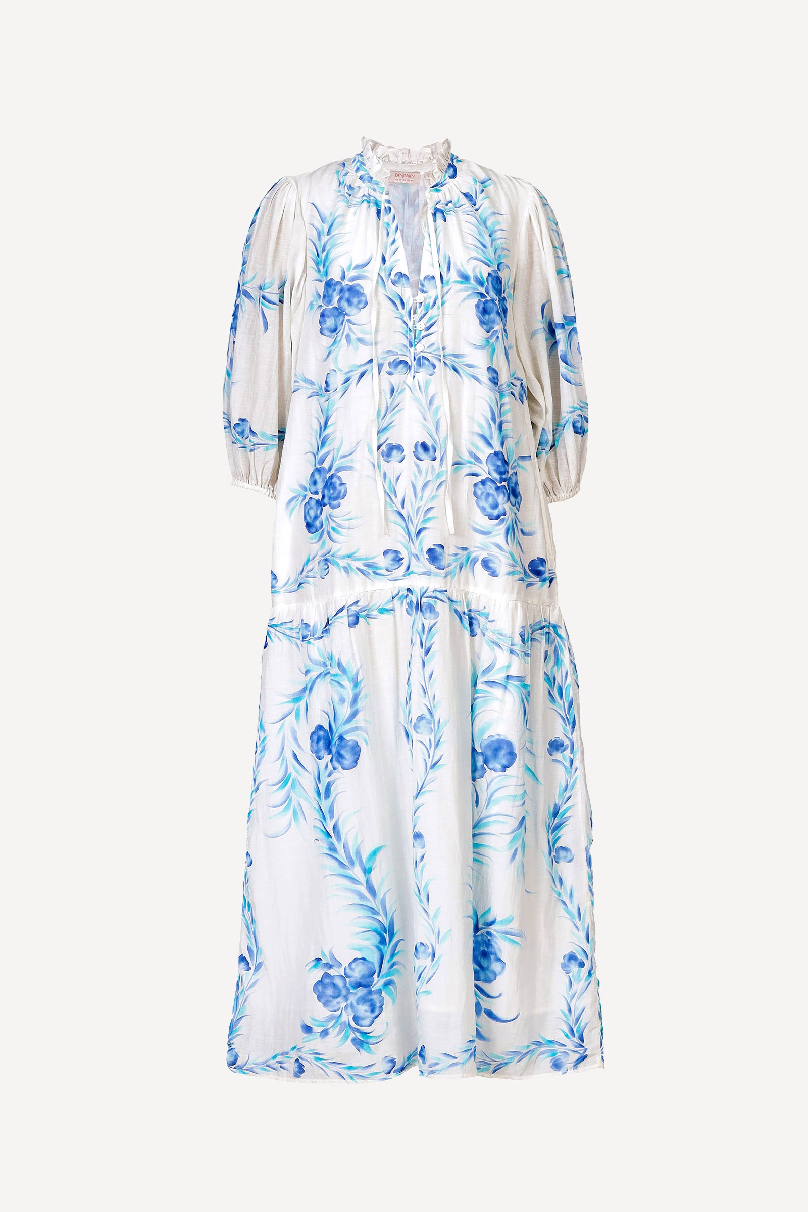 Liza Dress Bagh Bouquet Cyan