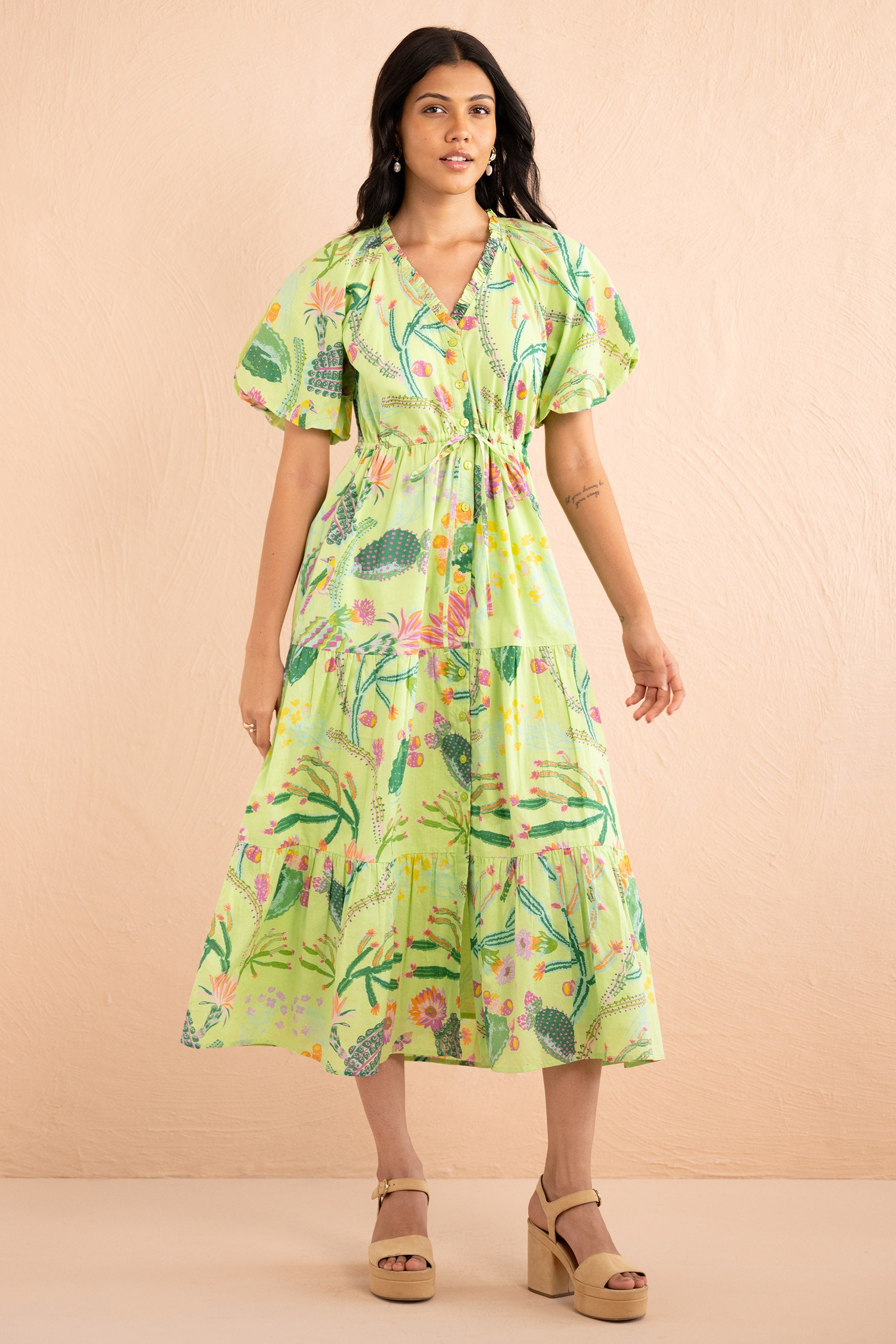 Poppy Dress Calypso Cacti Jade Poppy Dress Calypso Cacti Jade