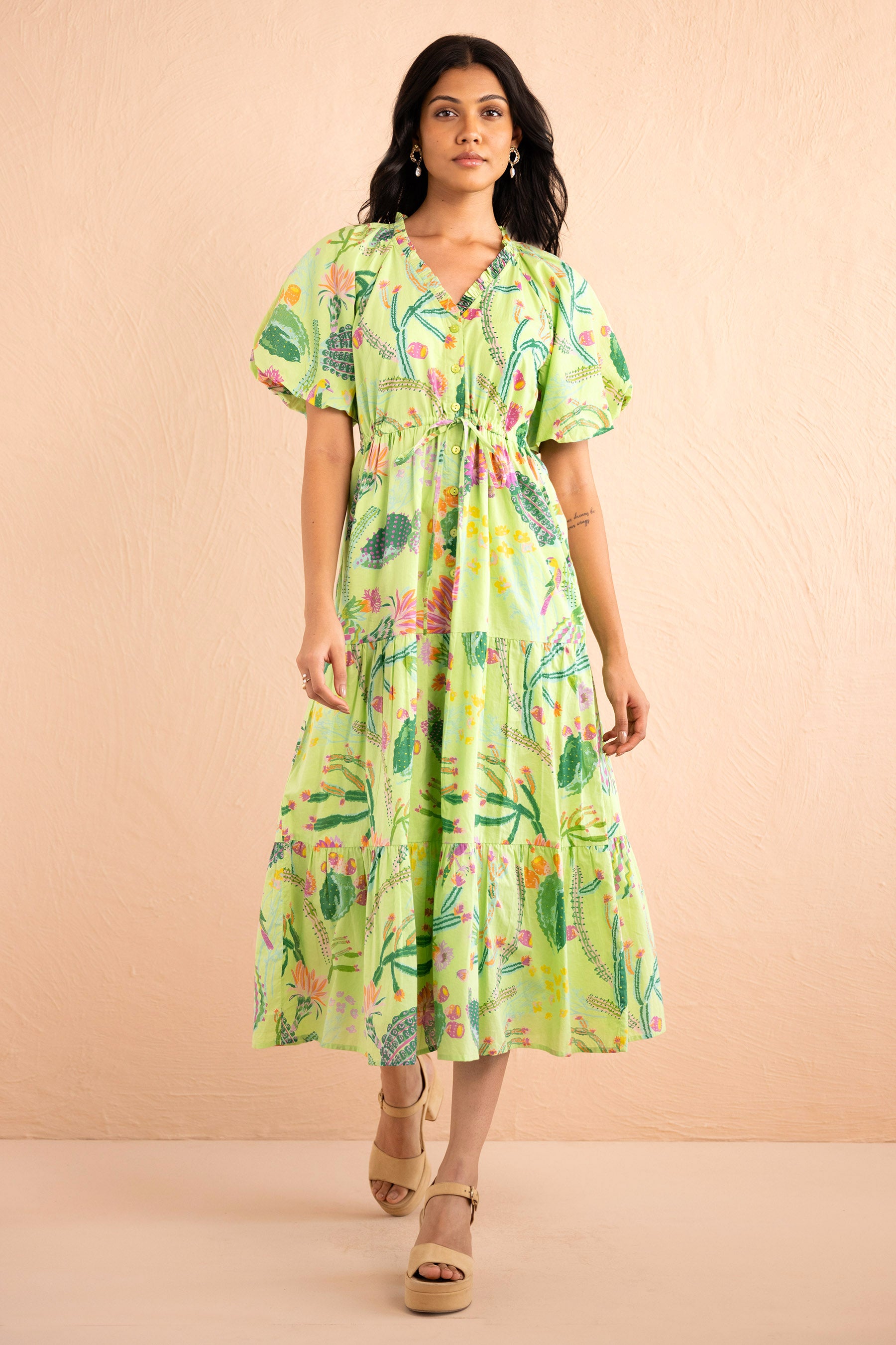 Poppy Dress Calypso Cacti Jade Poppy Dress Calypso Cacti Jade