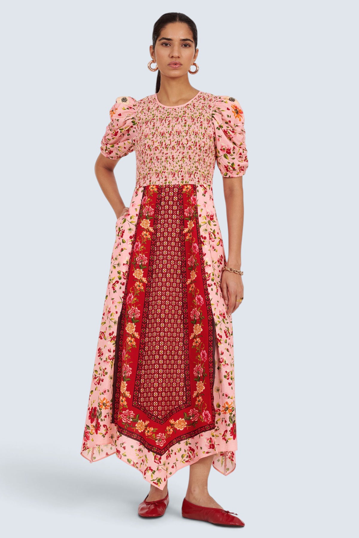 Quincy Dress Wild Anemone Persian Rose