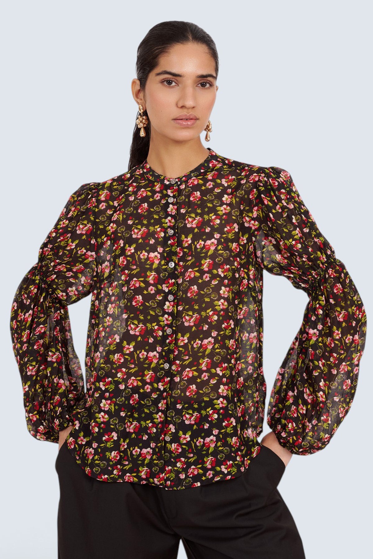 Sandra Shirt Wild Anemone Caviar