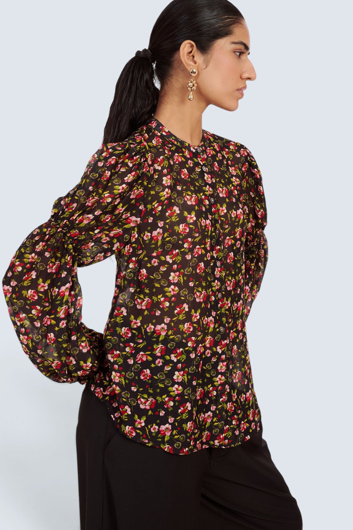 Sandra Shirt Wild Anemone Caviar