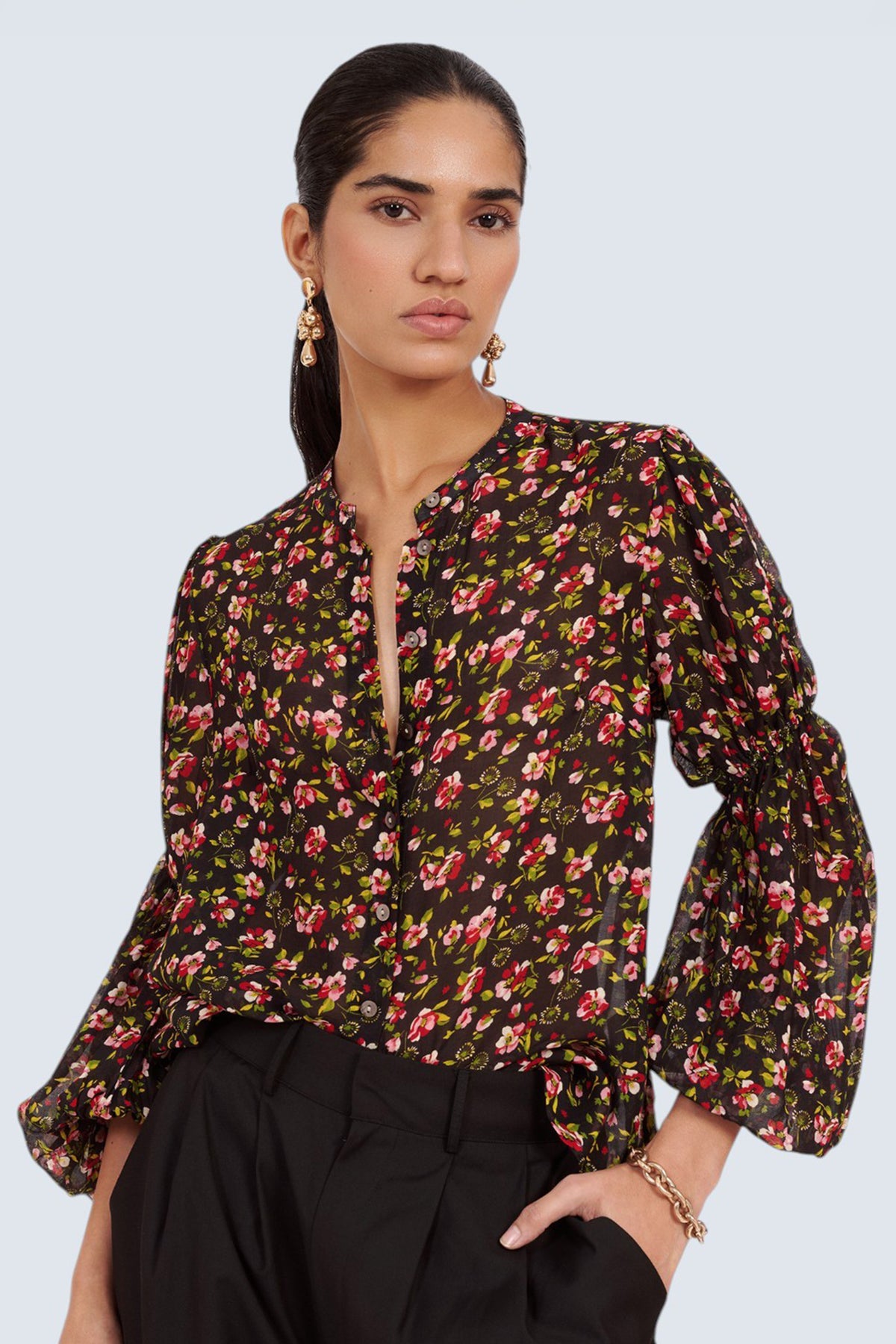Sandra Shirt Wild Anemone Caviar