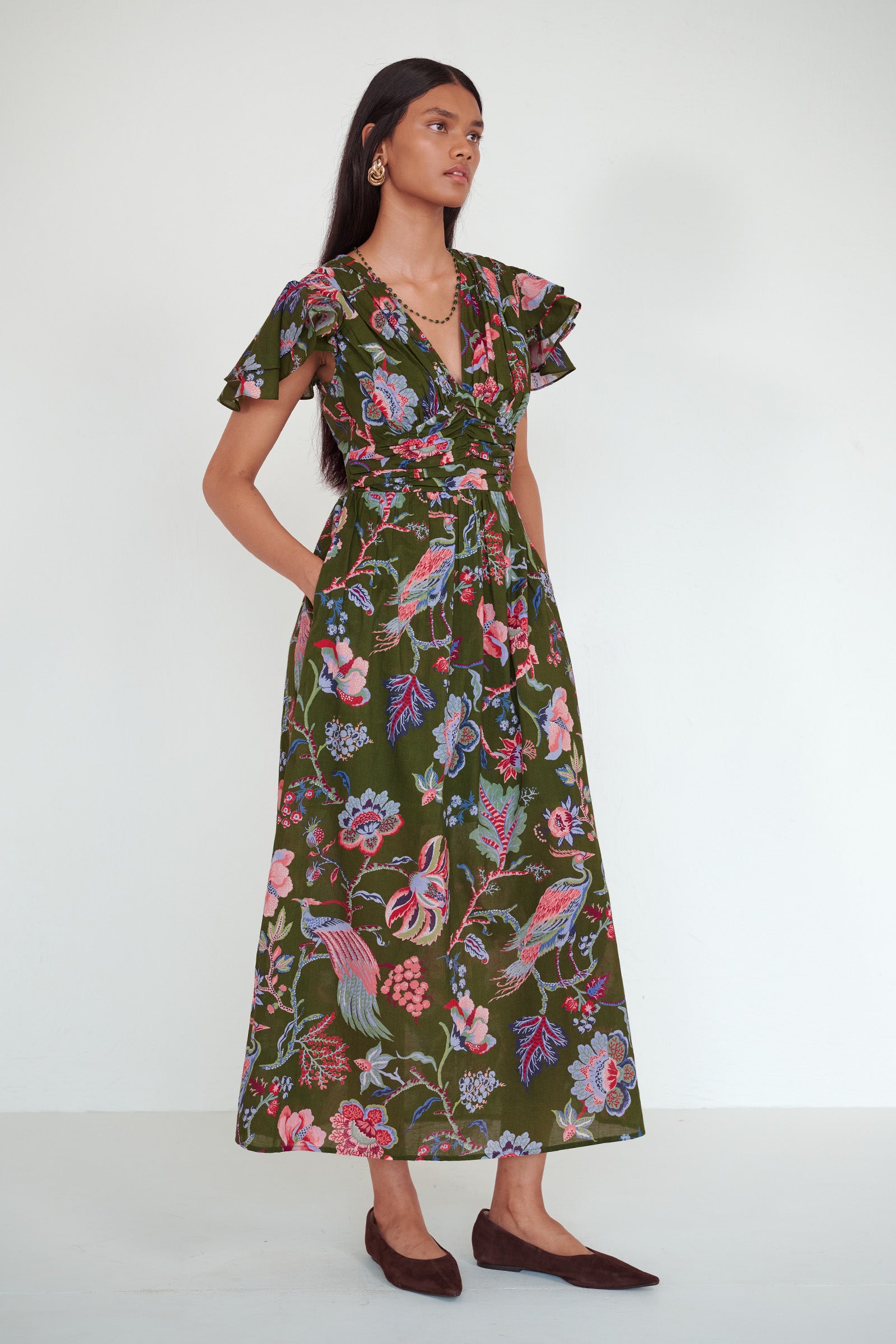 Adele Dress Chintz Moss