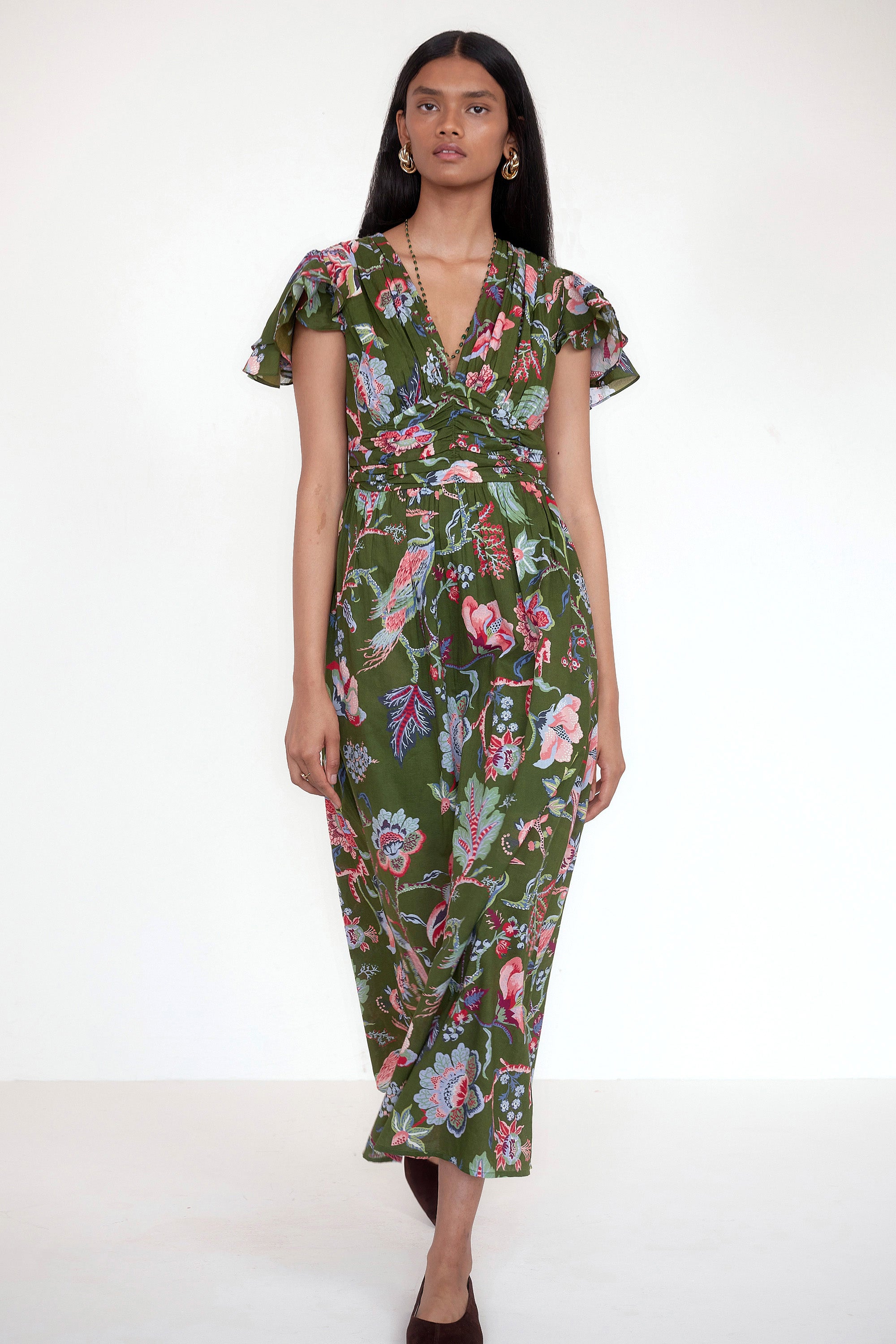 Adele Dress Chintz Moss