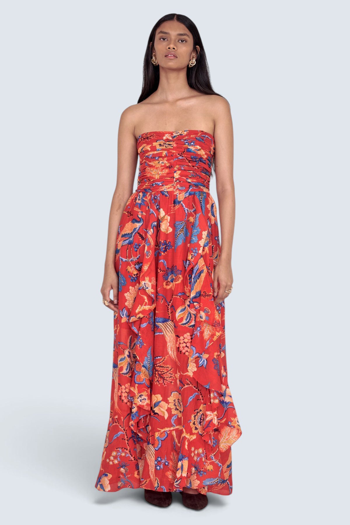 Bella Dress Chintz Carmine