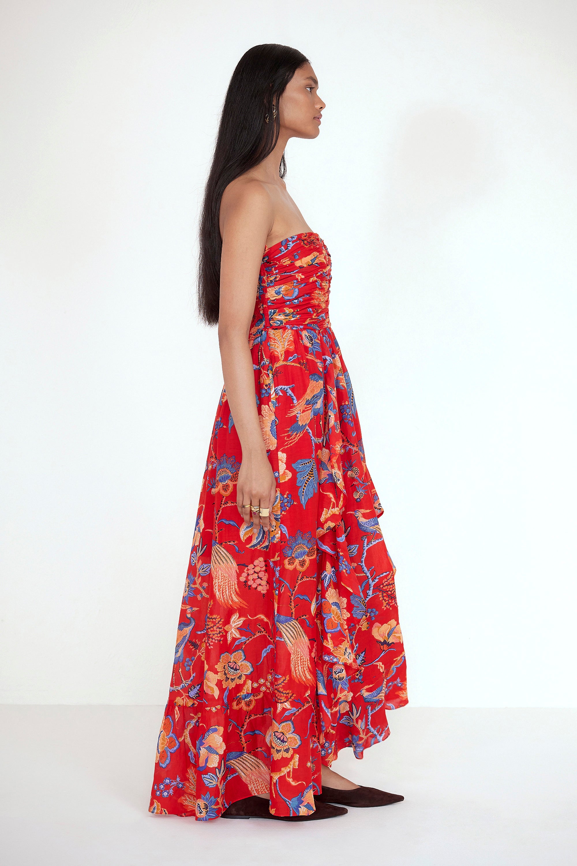 Bella Dress Chintz Carmine