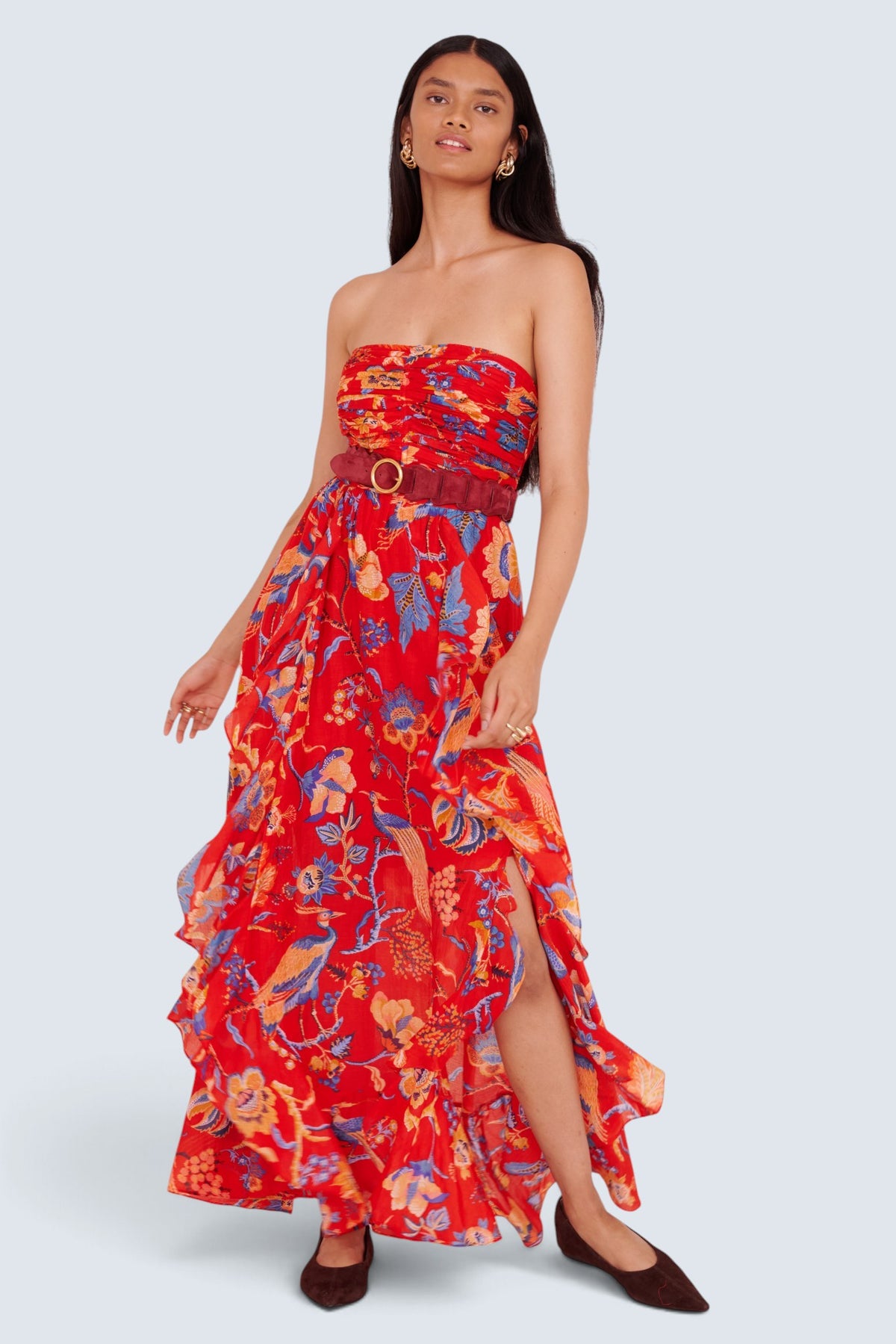Bella Dress Chintz Carmine