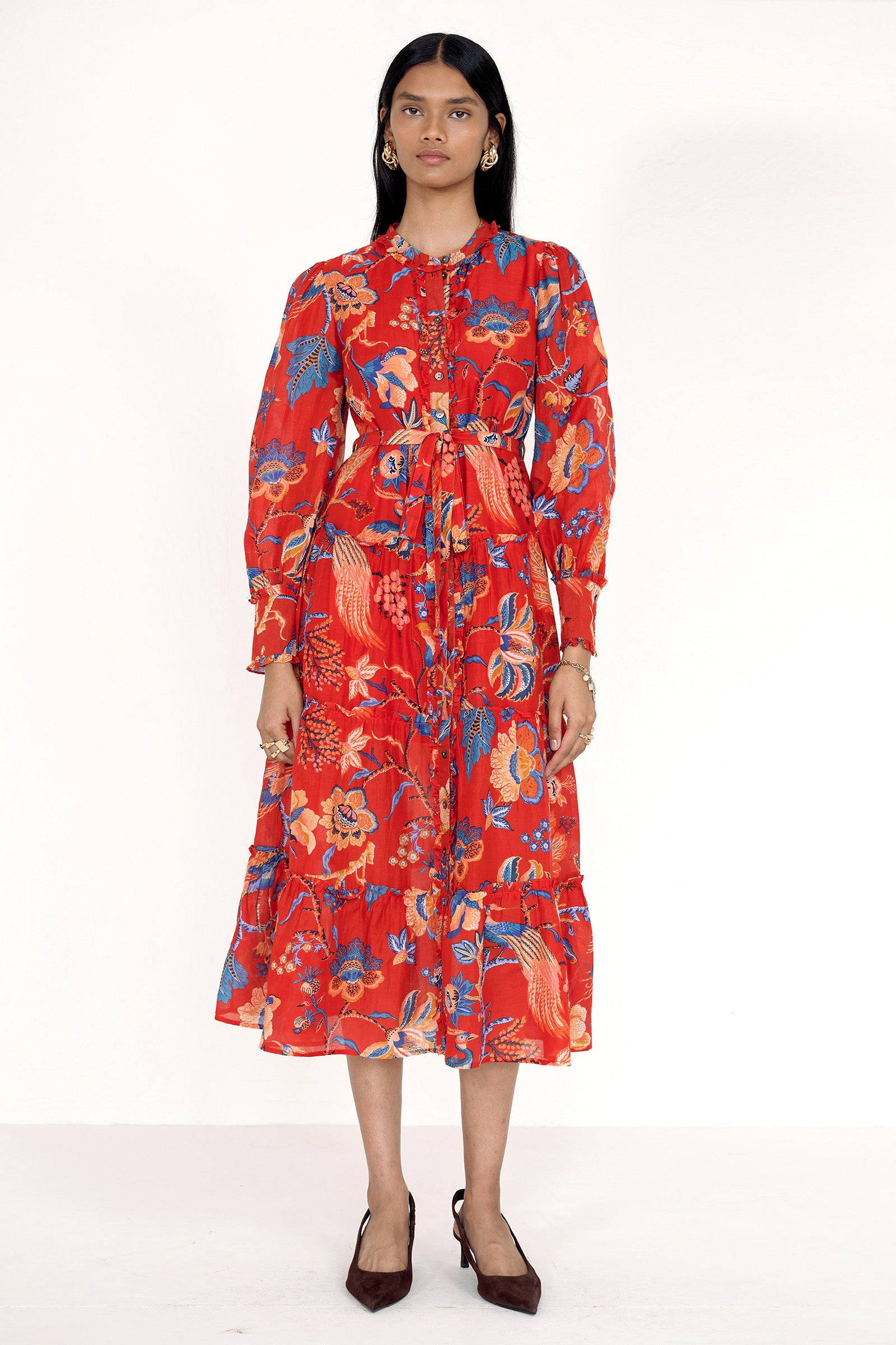 Emira Dress Chintz Carmine