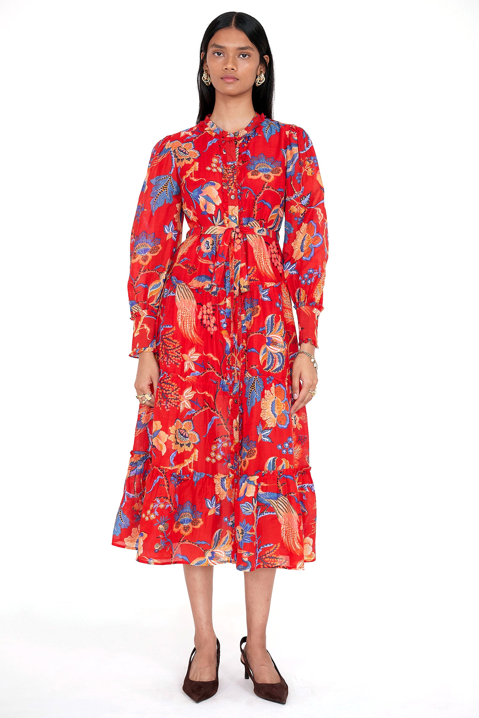 Emira Dress Chintz Carmine