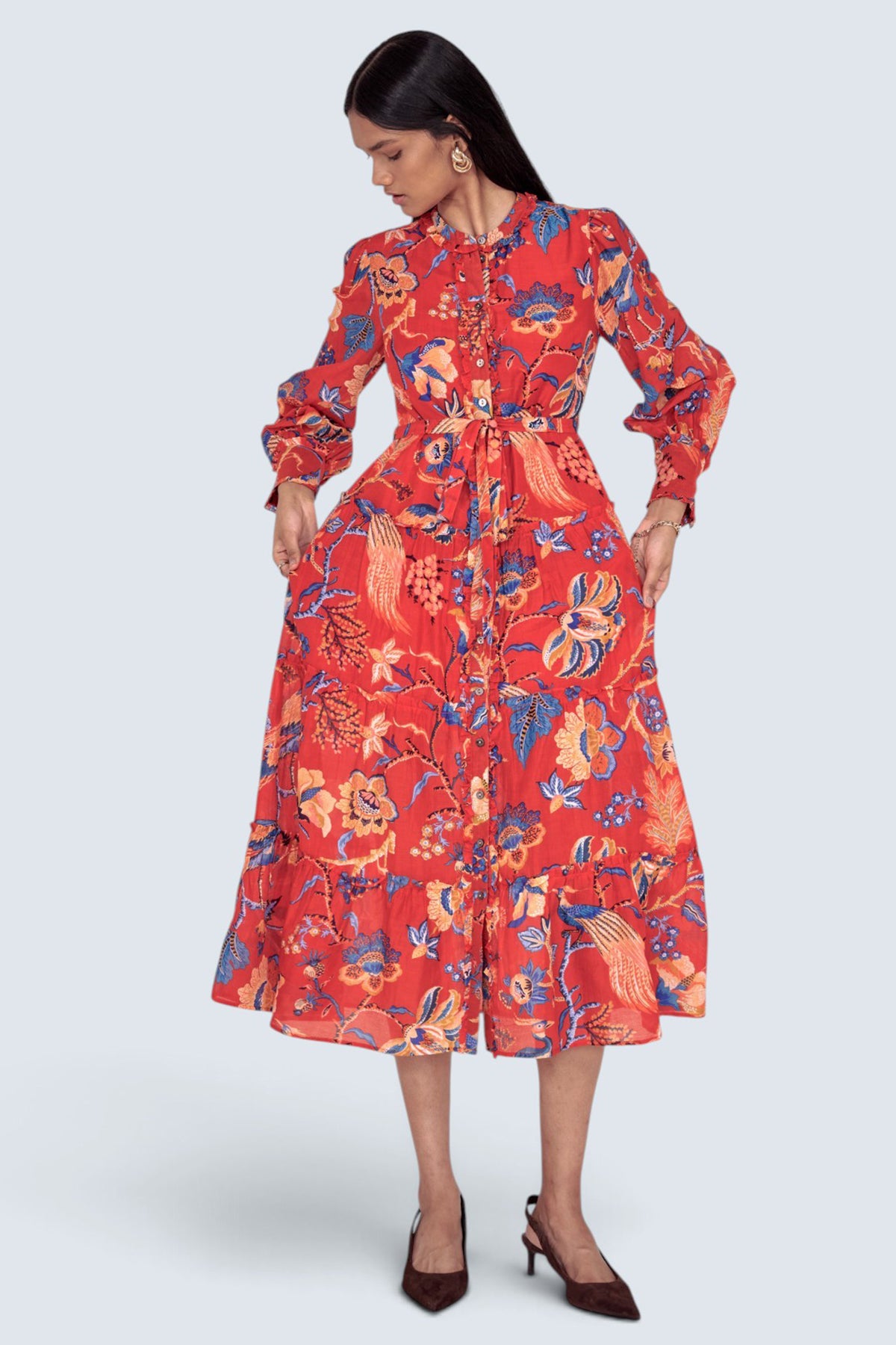 Emira Dress Chintz Carmine