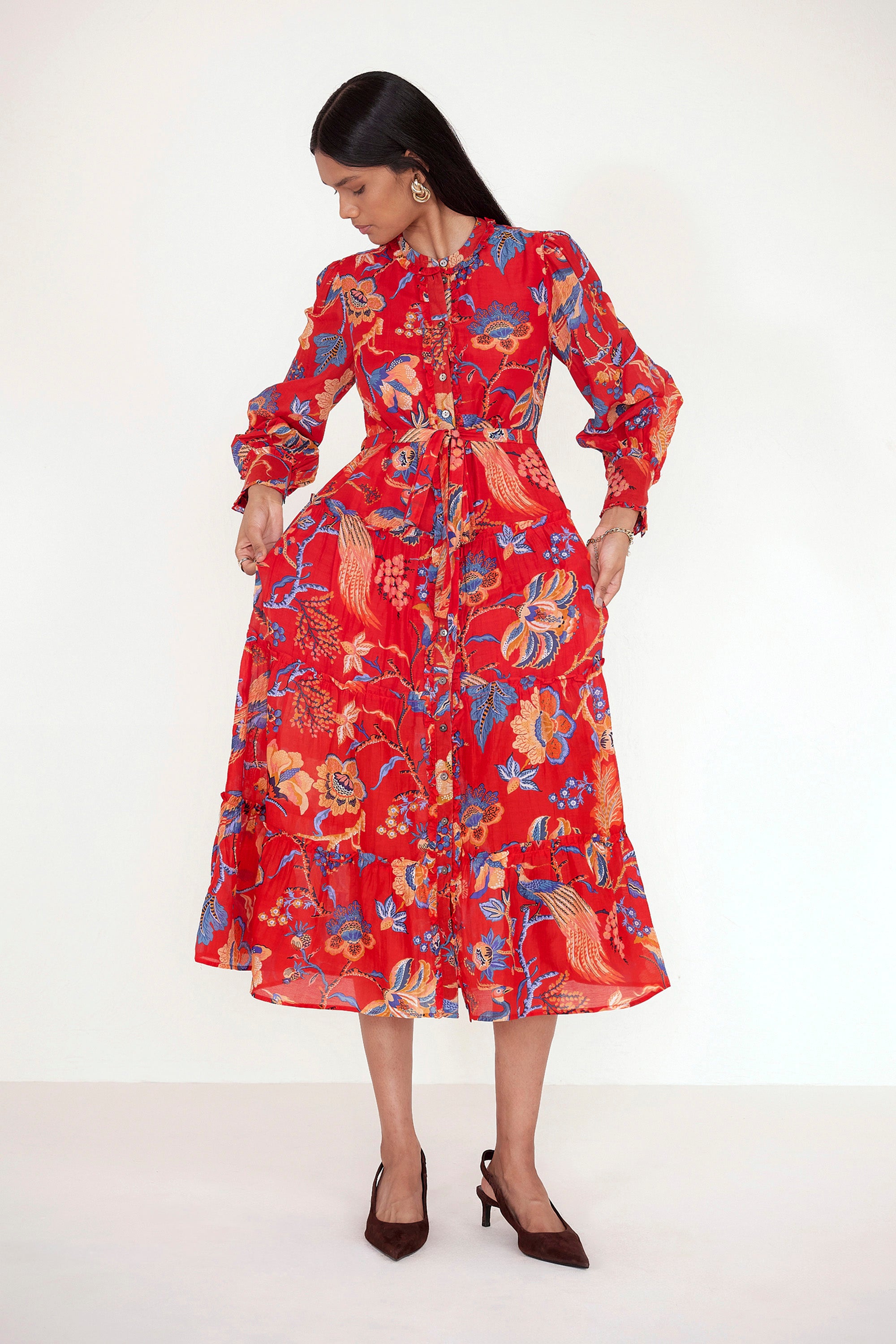 Emira Dress Chintz Carmine