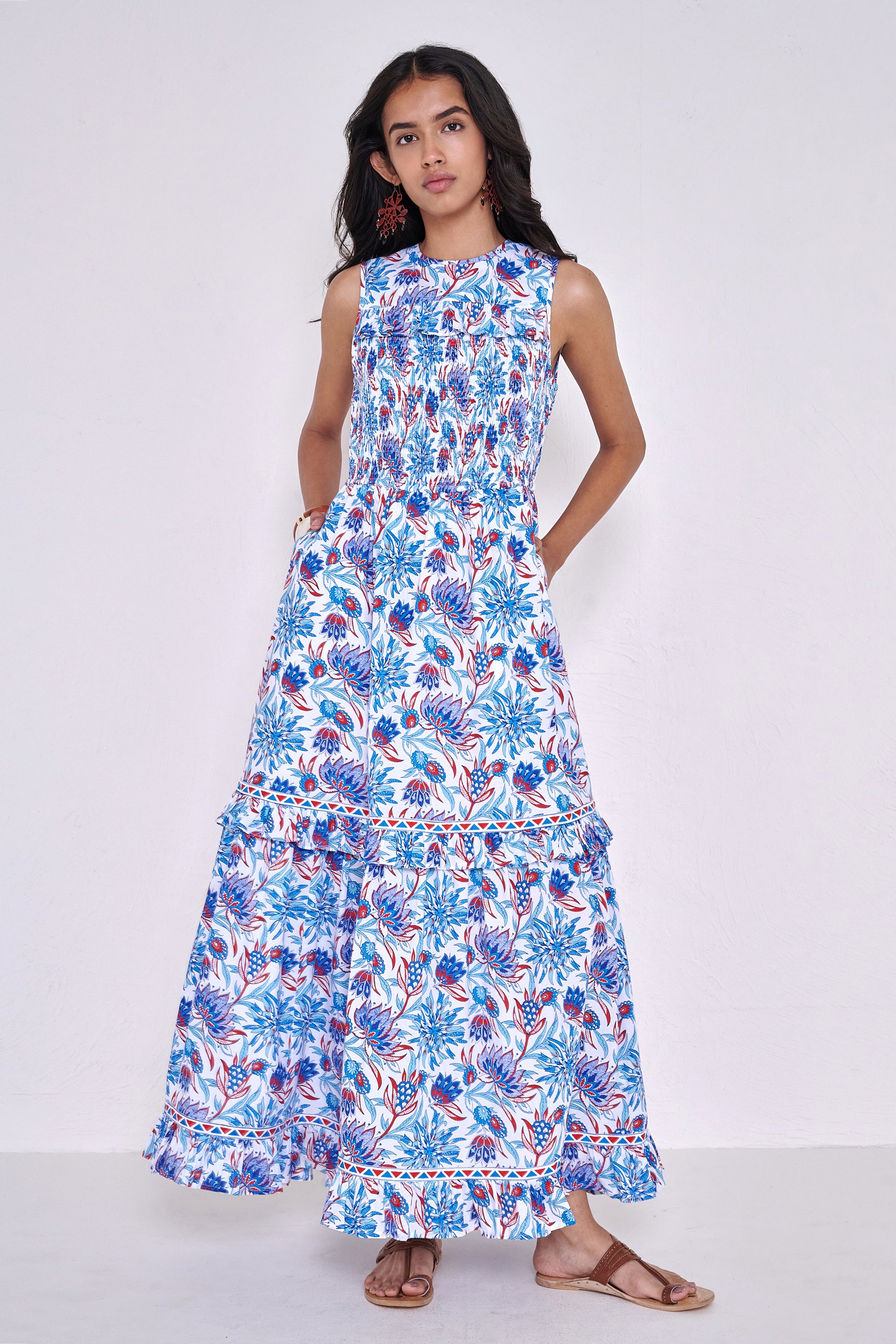 maxi dress red white and blue Iris Dress Philippa Azure
