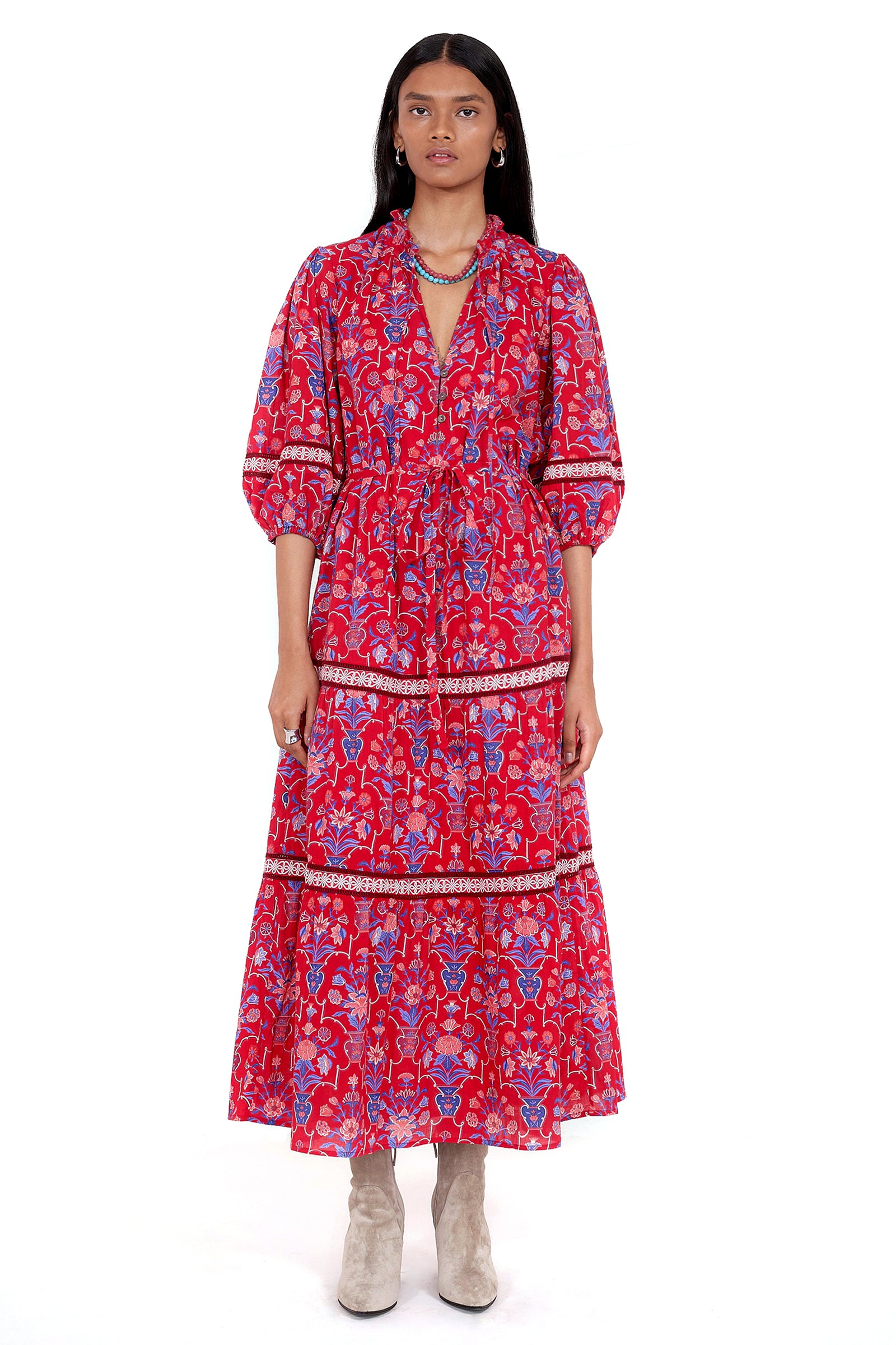 Liza Dress Floral Vase Cinnabar