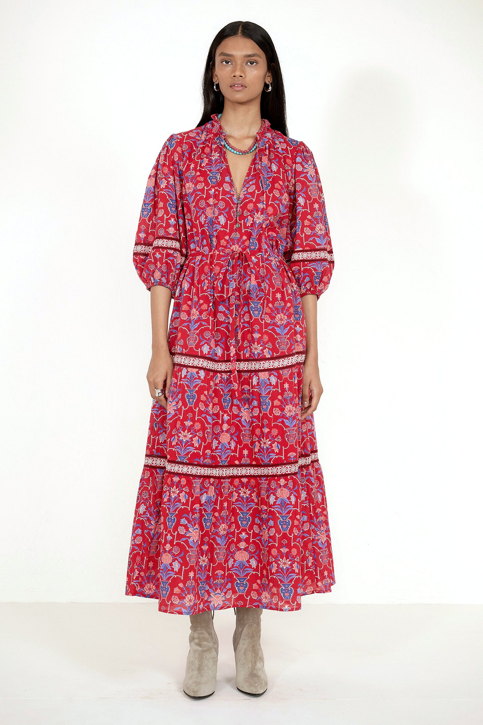 Liza Dress Floral Vase Cinnabar