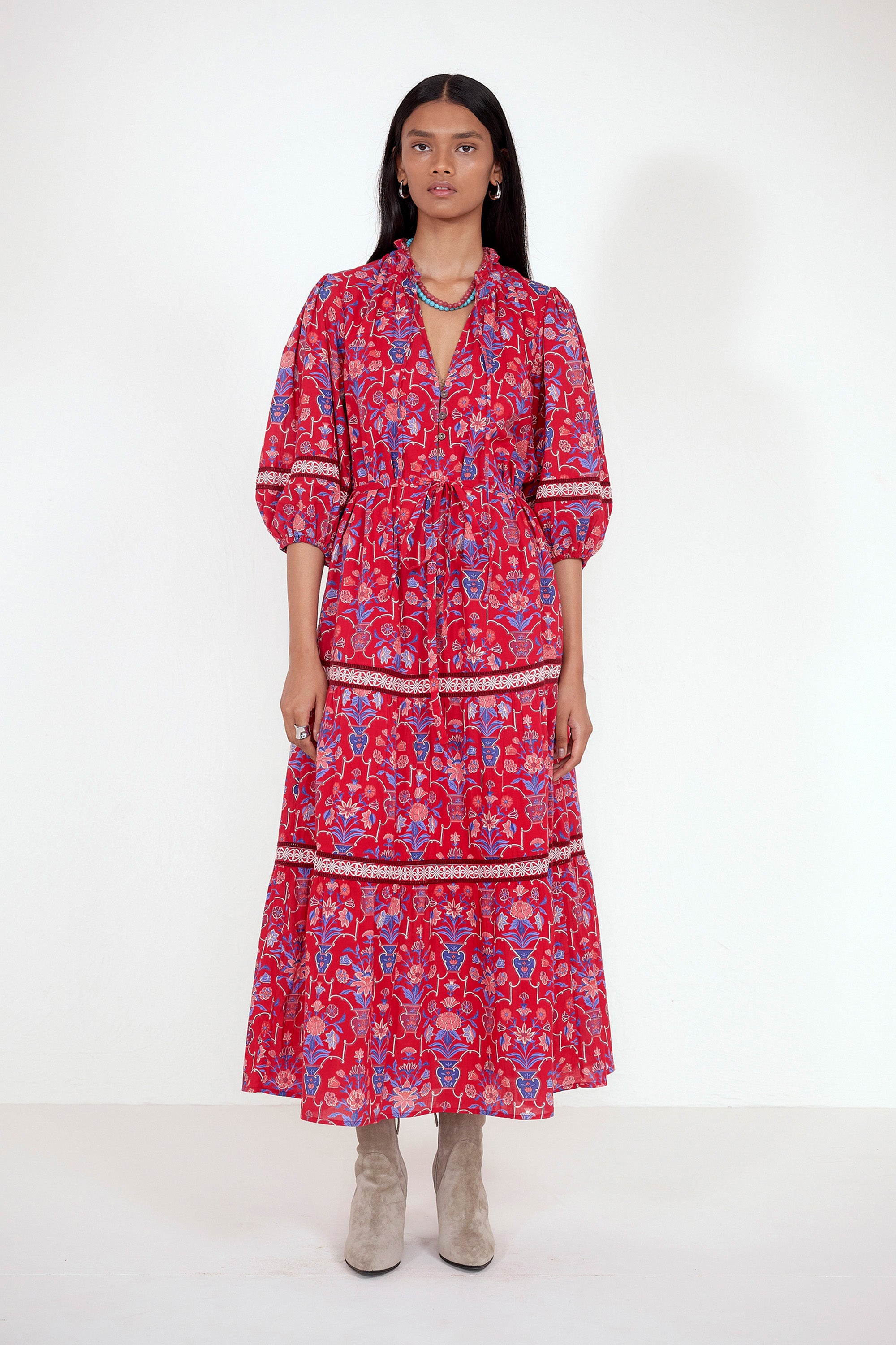 Liza Dress Floral Vase Cinnabar