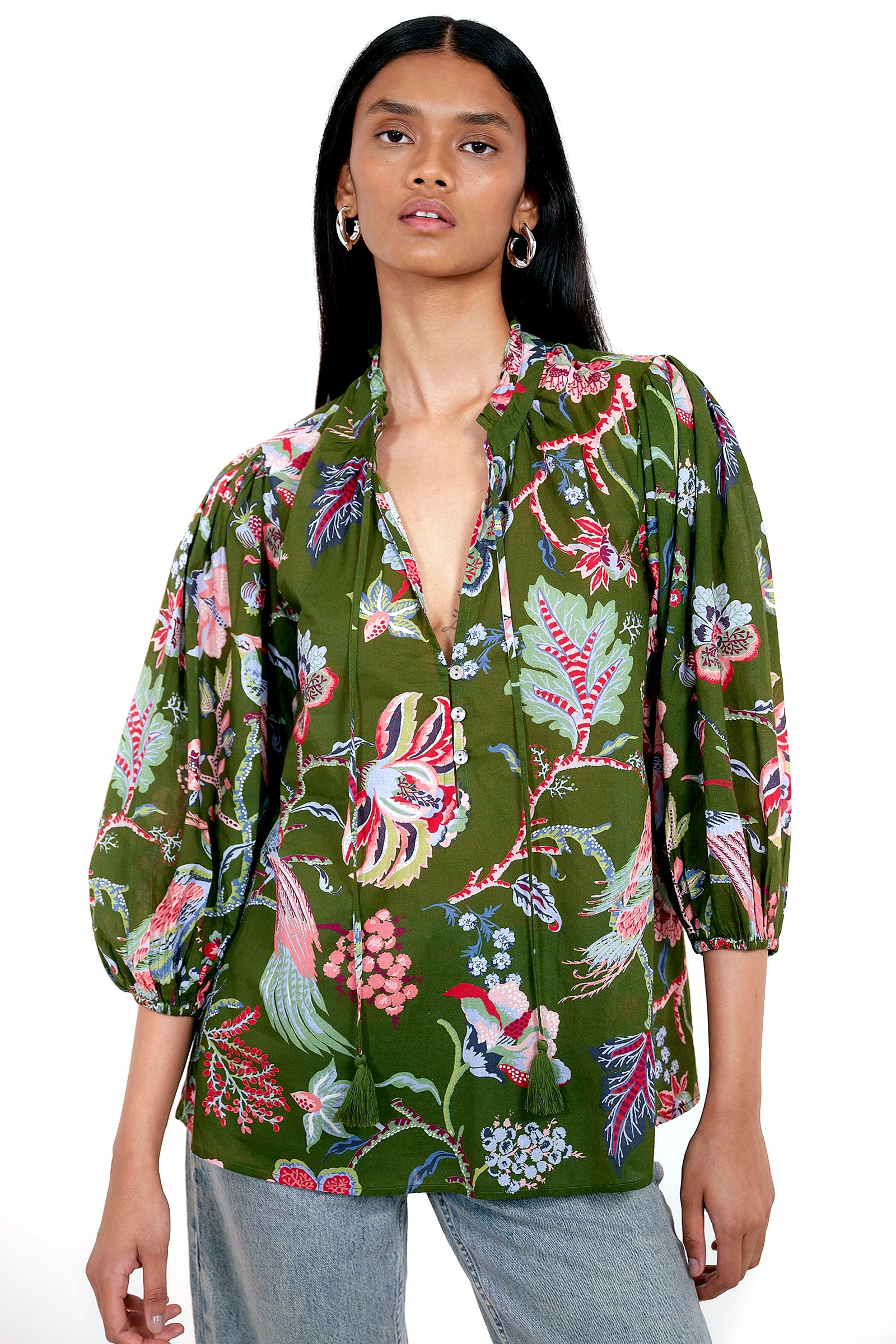 Lorna Top Chintz Moss