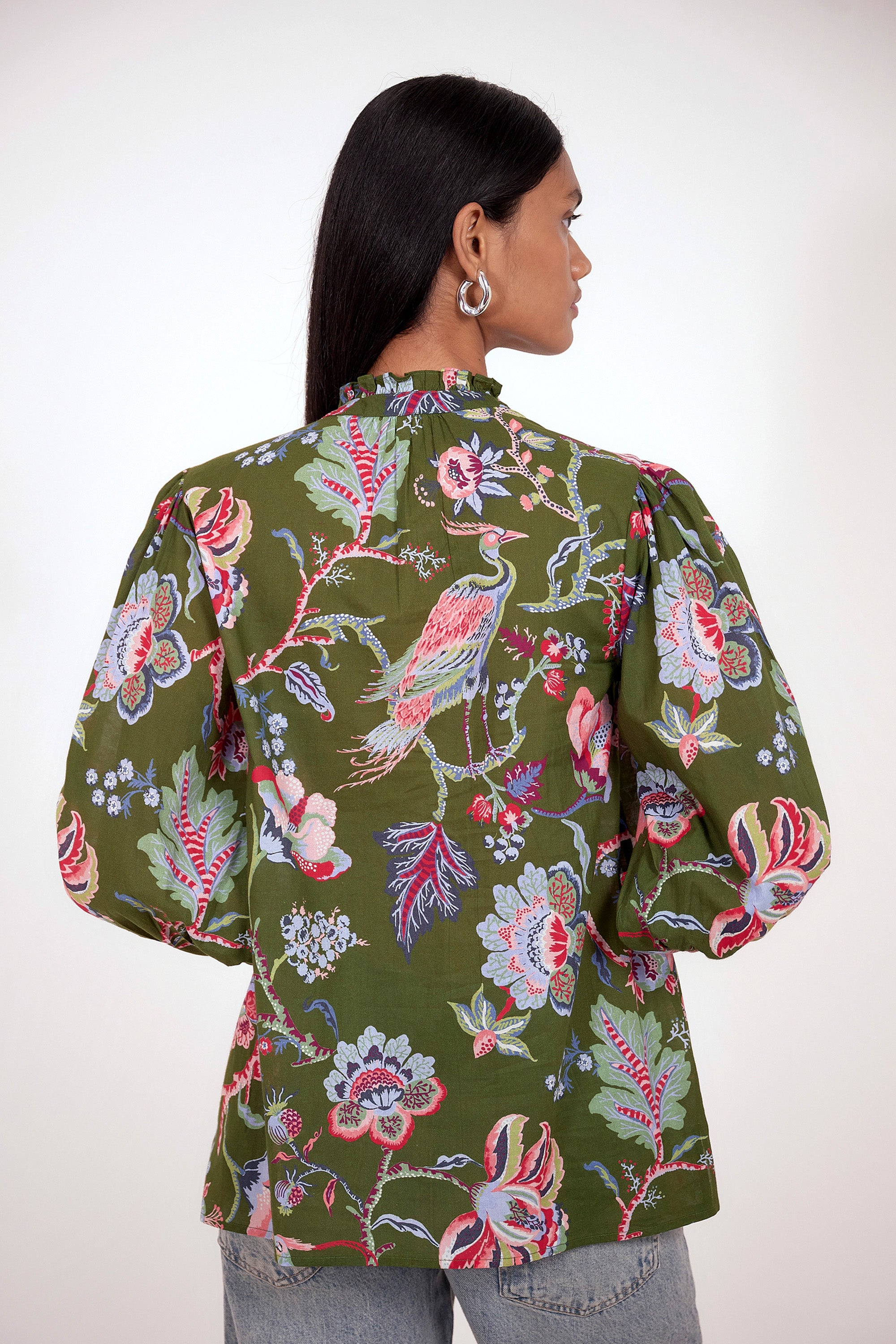 Lorna Top Chintz Moss