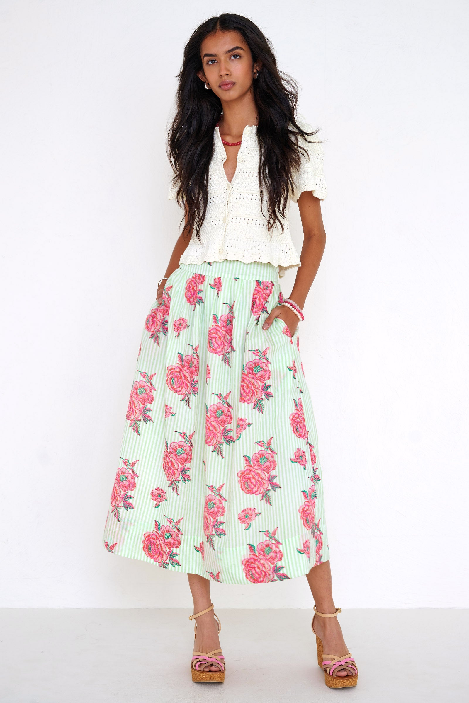 Magdalena Skirt Eliza Rose Pistachio